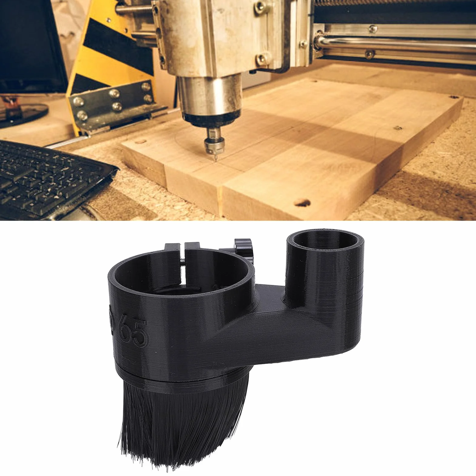 Cubierta de Polvo CNC Cubierta de Polvo del Enrutador CNC de 65 Mm CNC Dust Shoe para 1,5 KW Spindle Motor Grabado Máquina Máquina Herramientas de Carpintería de Carpintería