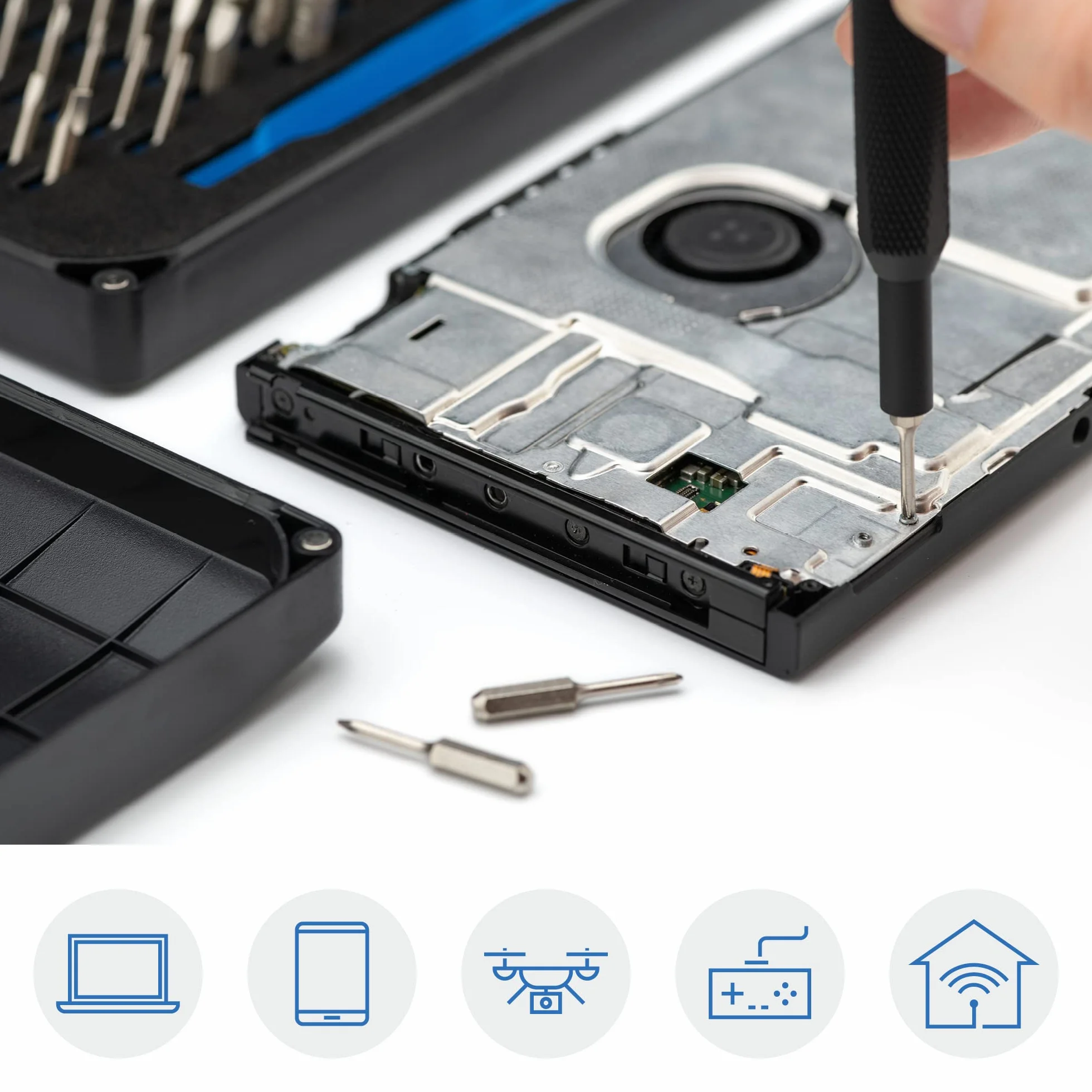 Kit de destornilladores Mako de iFixit: 64 puntas de precisión para reparación de dispositivos electrónicos