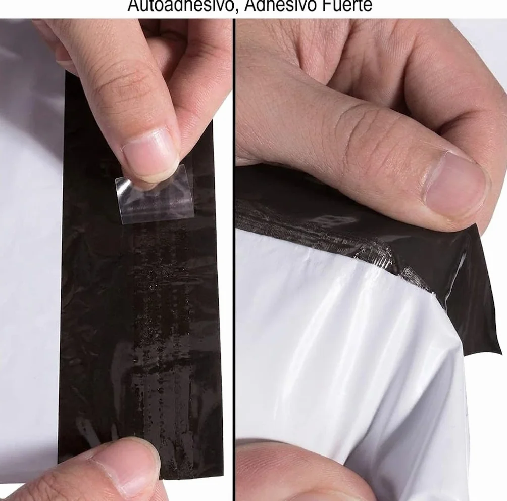 Bolsas para Envíos Autoadhesivos 32x40+5cm 100 Unidades Blancas Impermeables Plástico Reciclado