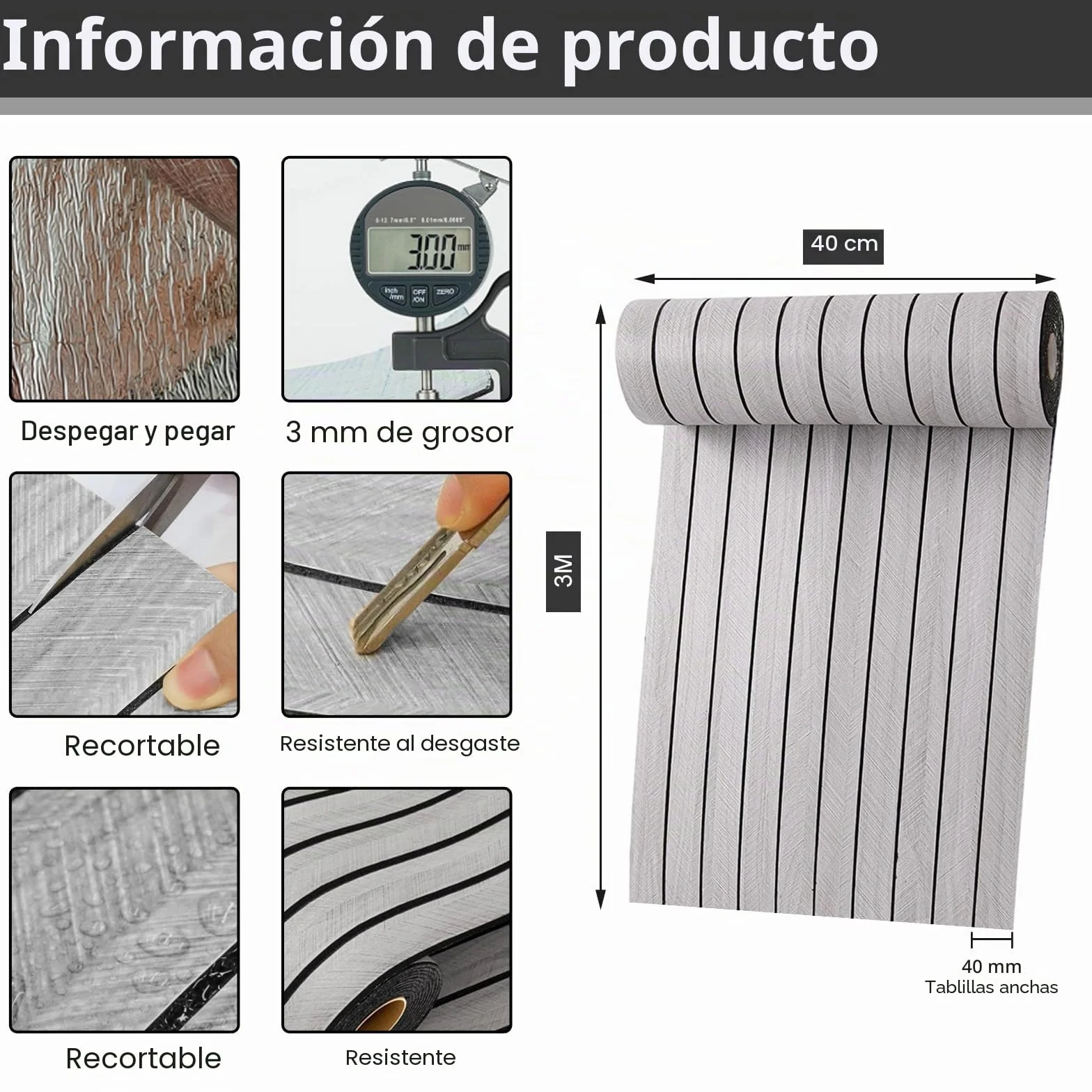 Paneles acústicos autoadhesivos de madera, 300 x 40 cm, paneles de pared con aspecto de madera, decoración de pared, paneles de láminas 3D, placa de insonorización de chapa de madera, paneles de techo