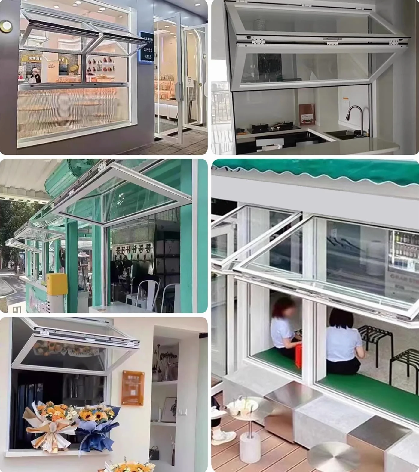 PEYNIR Ventana Ventanas correderas Ventanas Plegables corredizas para concesiones para cafeterías Snacks Tiendas de té con Leche, Personalizables Ventana de Servicio(W36xH32in/91x81cm)