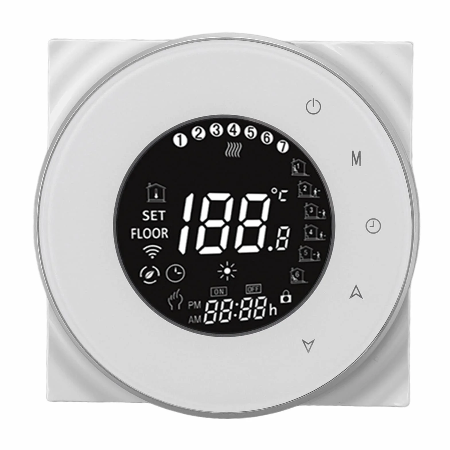 Termostato Inteligente con Pantalla Táctil con WiFi y Control por Voz para Calefacción por Suelo Radiante - Ahorro de Energía de Alta Precisión con Pantalla LCD - Material Ignífugo - 1 Unidad