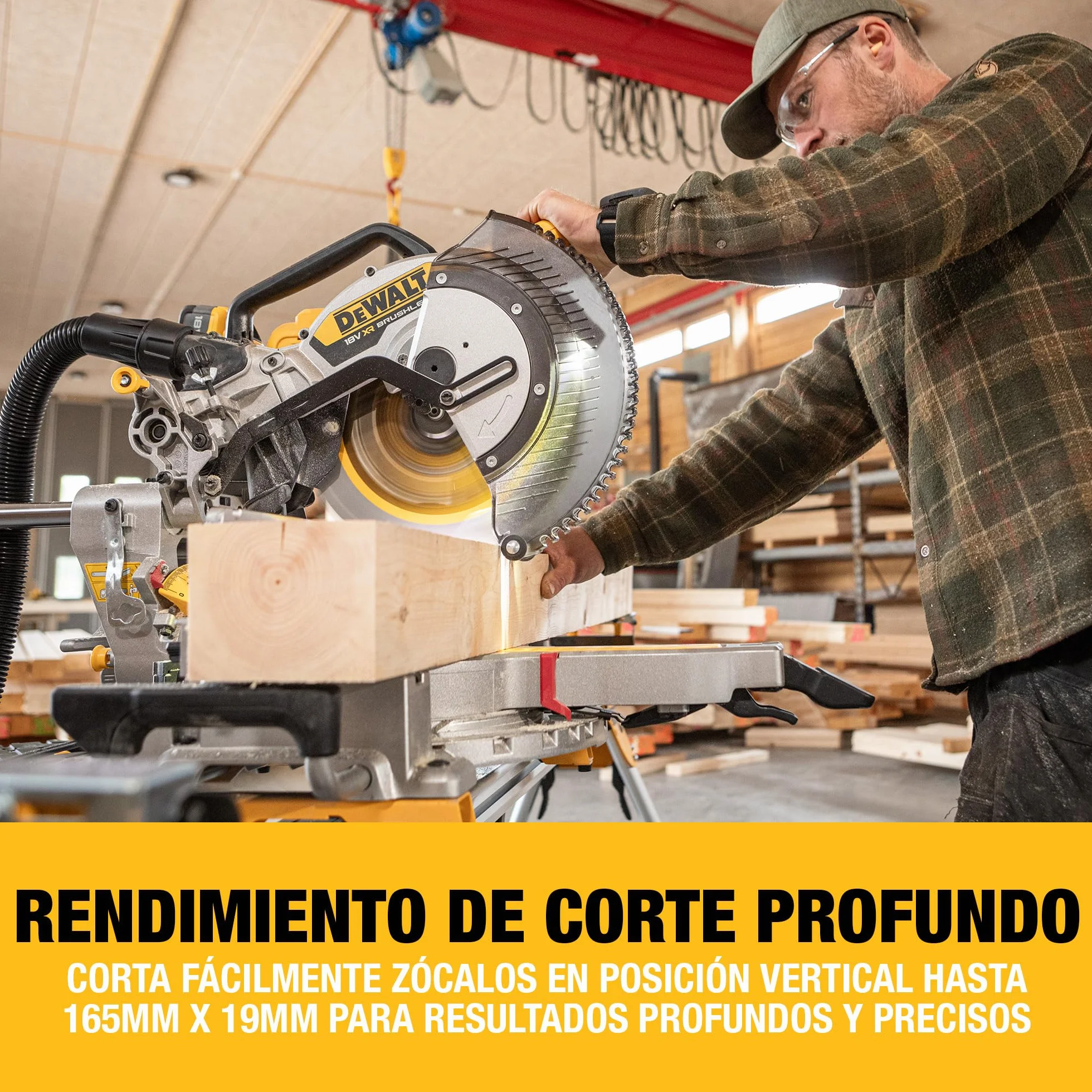 DEWALT Tronzadora 18V XR 305mm. Corte de alta capacidad y precisión con motor sin escobillas, control avanzado del polvo y compatibilidad con la batería XR, sólo herramienta, DCS782N-XJ