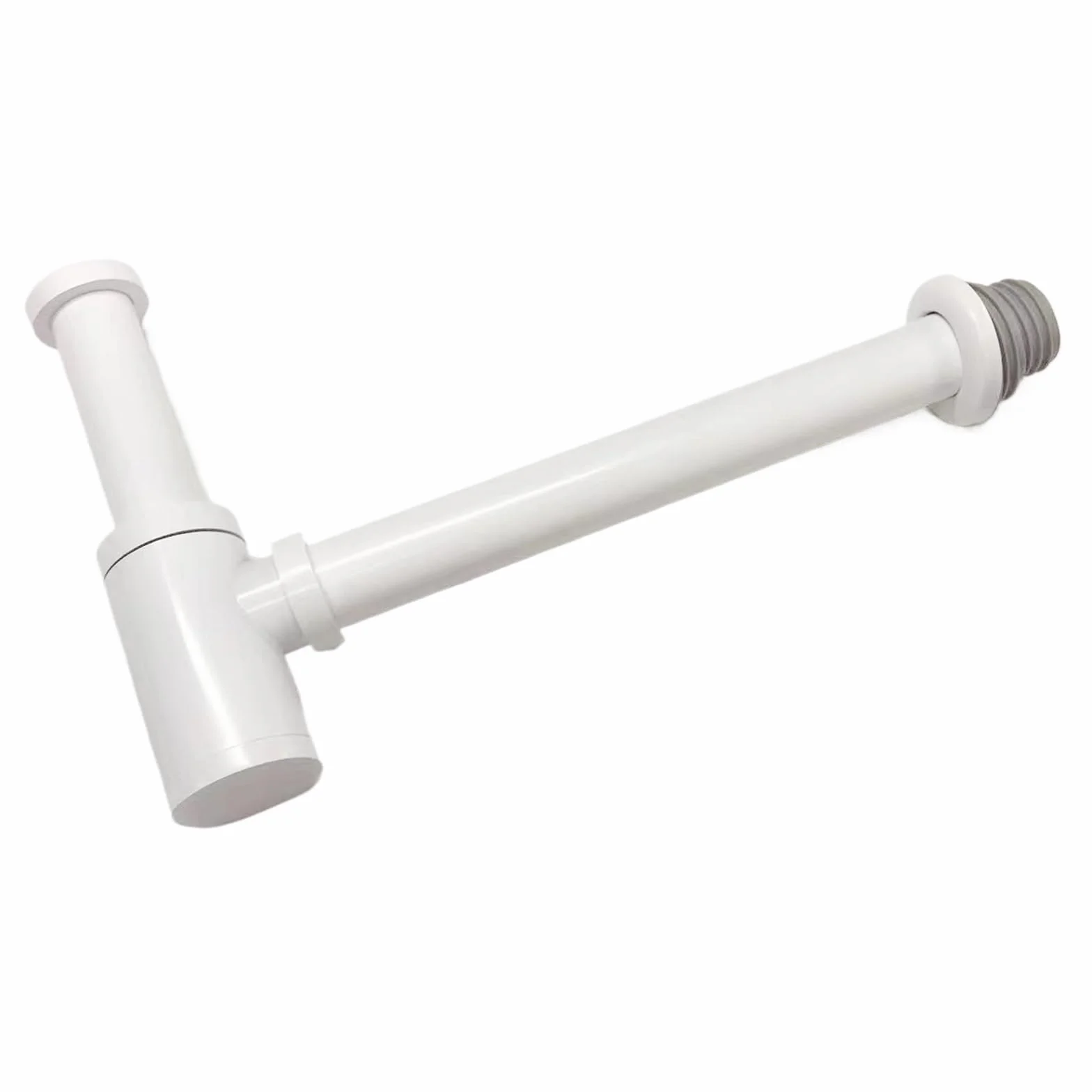 Sifón Lavabo Tubo de desagüe pared acero inoxidable for lavabo, instalación empotrada en la, dispositivo antiobstrucción for encimeras fregadero(White)