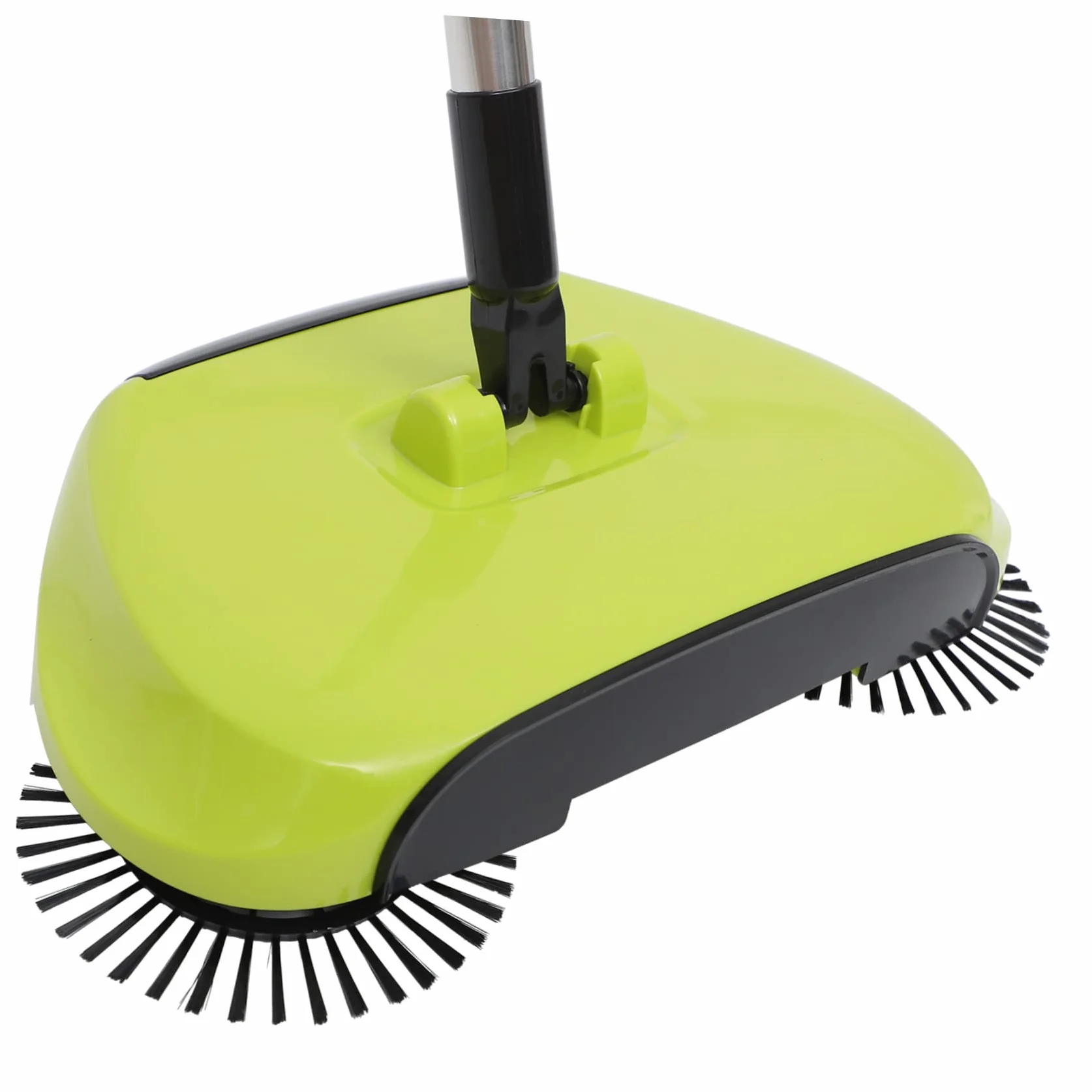 Ciieeo Barredora de Mano Hogar para Limpieza de Pisos Duros y Escoba de Empuje 360° Ajustable Abs y Acero Inoxidable sin Electricidad Recogedor Cubo Cerrado Verde