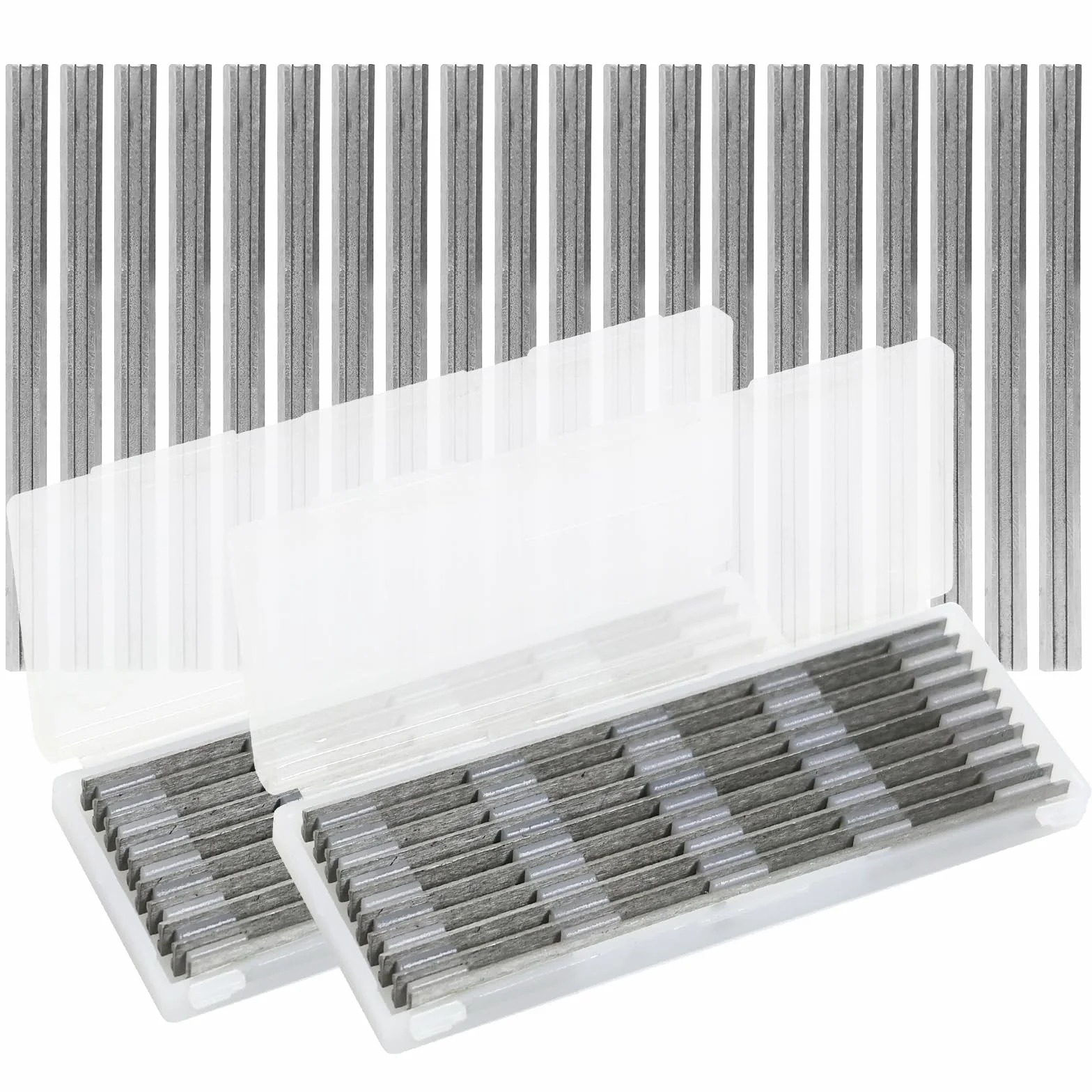 20 Piezas Cuchillas Cepillo Electrico, 82mm Cuchillo Reversible, Professional Cuchilla Para Maquinaria De Carpintería, Para Cortar Duras Blandas Tablero De Madera (82 x 5,5 x 1,2 mm)