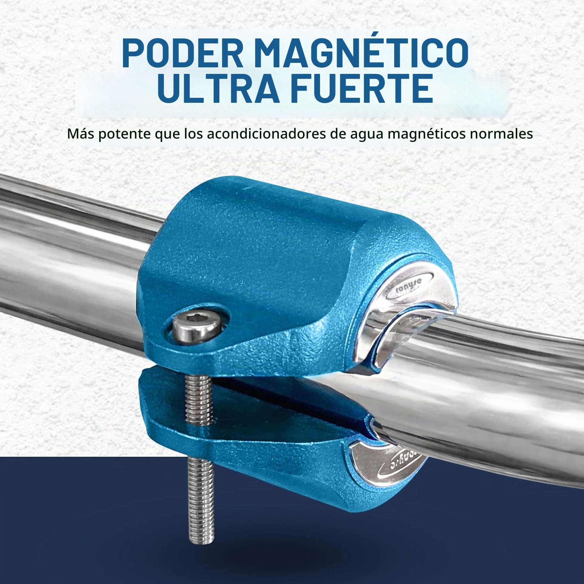 Ablandador de agua magnético - Imán profesional para ablandar el agua - Descalcificador de agua - Azul - Antical