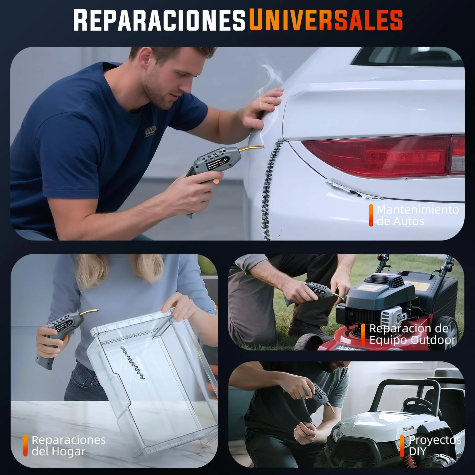 Katerk Soldador de Plástico 2 en 1 Kit,Soldador Laser Portatil con 400pcs Grapas,Varillas, Herramientas de Suavización,Pistola Soldar Plastico para Réparer les Pare-Chocs de Voiture et d'Autres Pièces