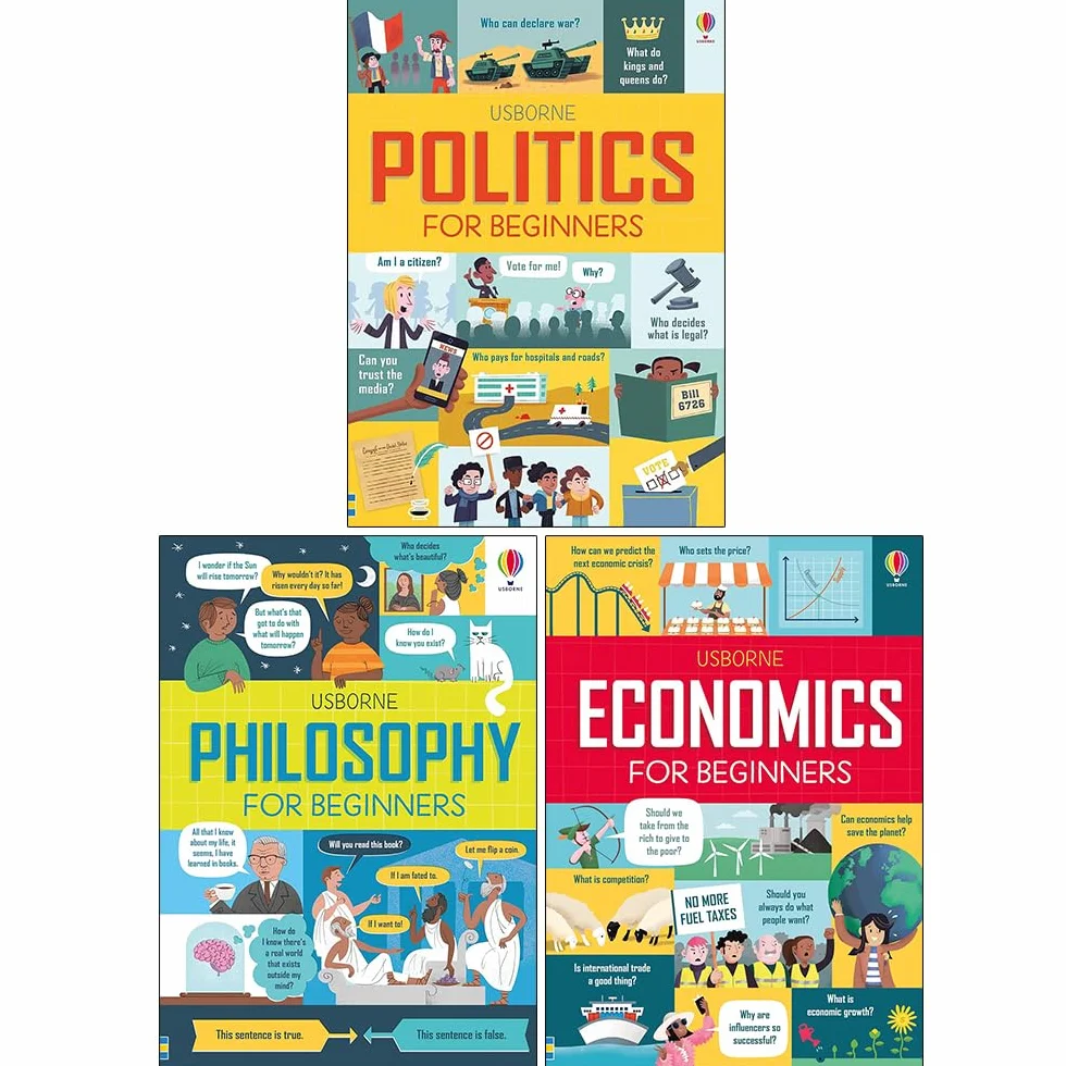 Usborne For Beginners 3 Books Collection Box Set Politics Philosophy Economics