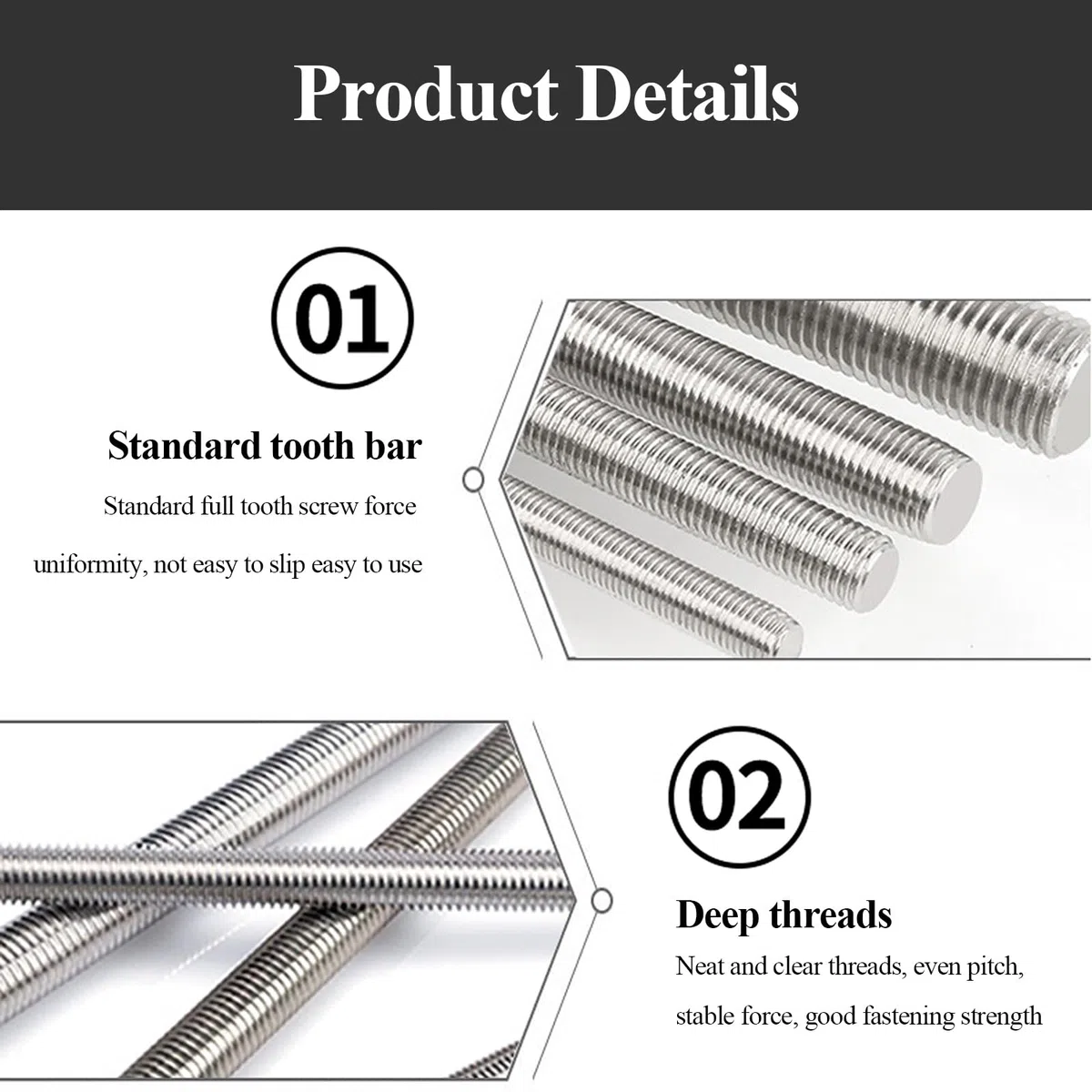 Varilla roscada, 10 varillas roscadas de acero inoxidable 304, longitud de 120-511 mm, for pernos de anclaje, abrazaderas, perchas y pernos en U.(M12,30CM)