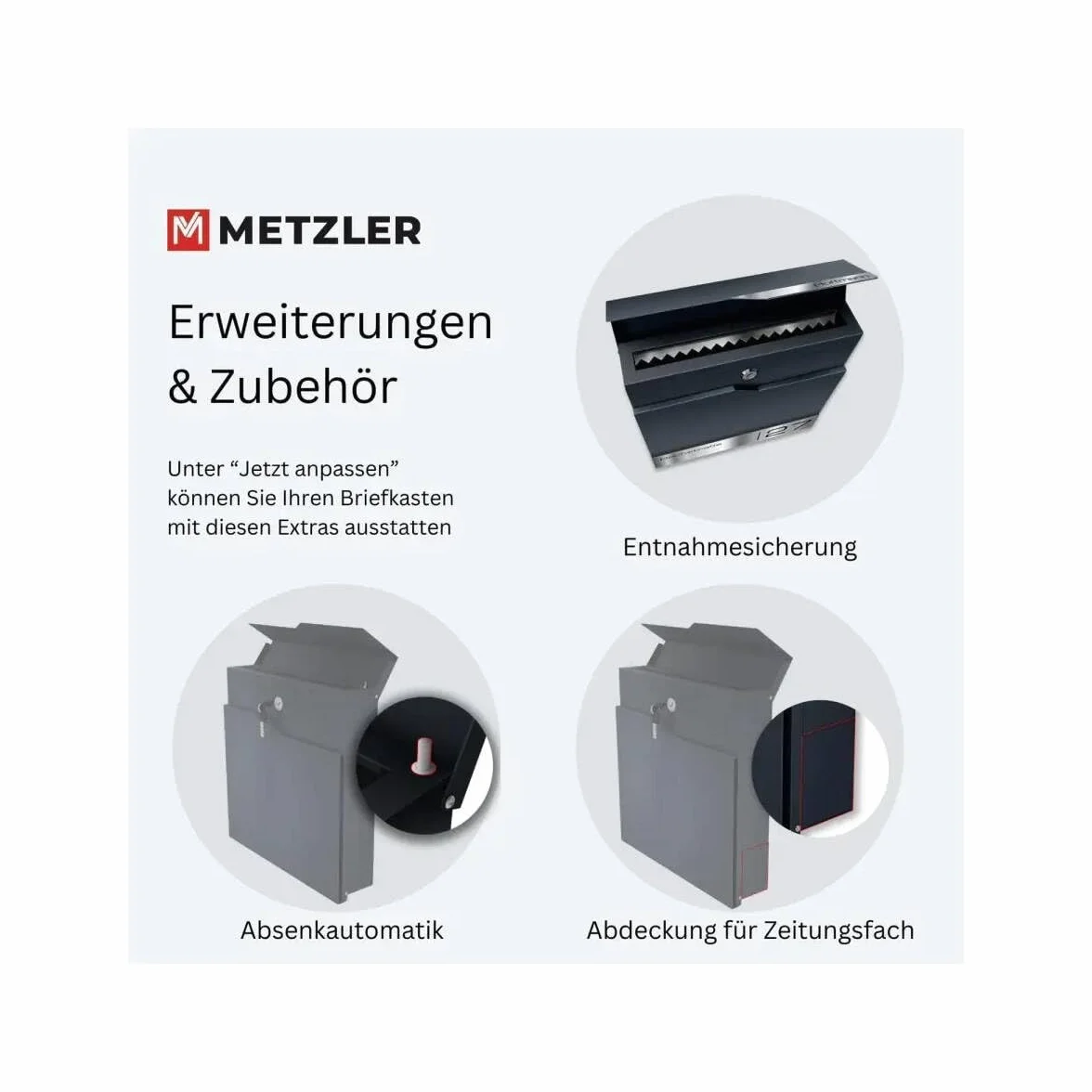 Metzler Buzón Negro para 2 Partes con Compartimento para periódicos y número de casa – Buzón de Pared con Dos Etiquetas de Nombre, Grabado láser, Resistente al Agua e Inoxidable | Albrecht