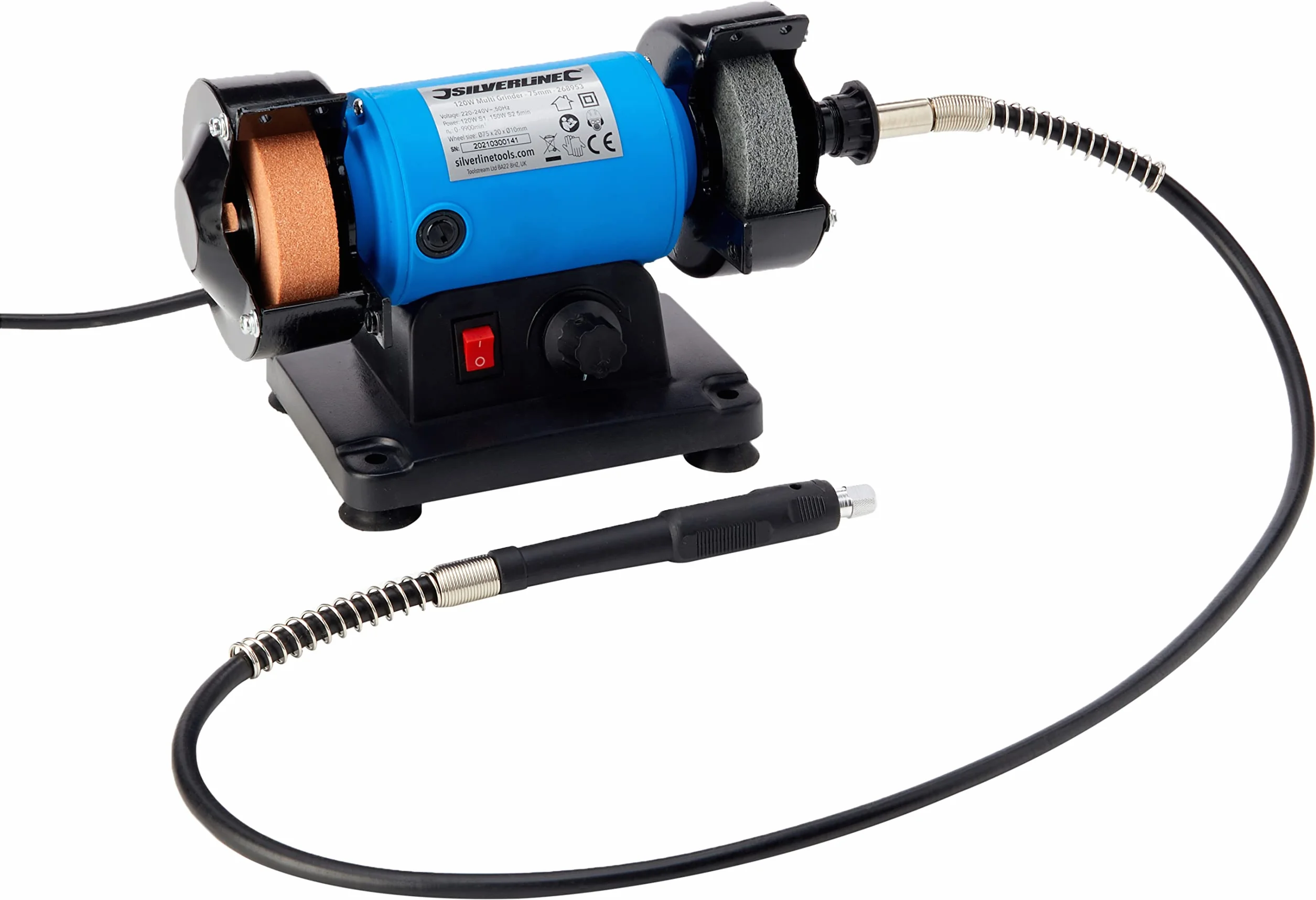 Silverline Tools 268953 - Mini amoladora de banco 75 mm, 120 W (75 mm)