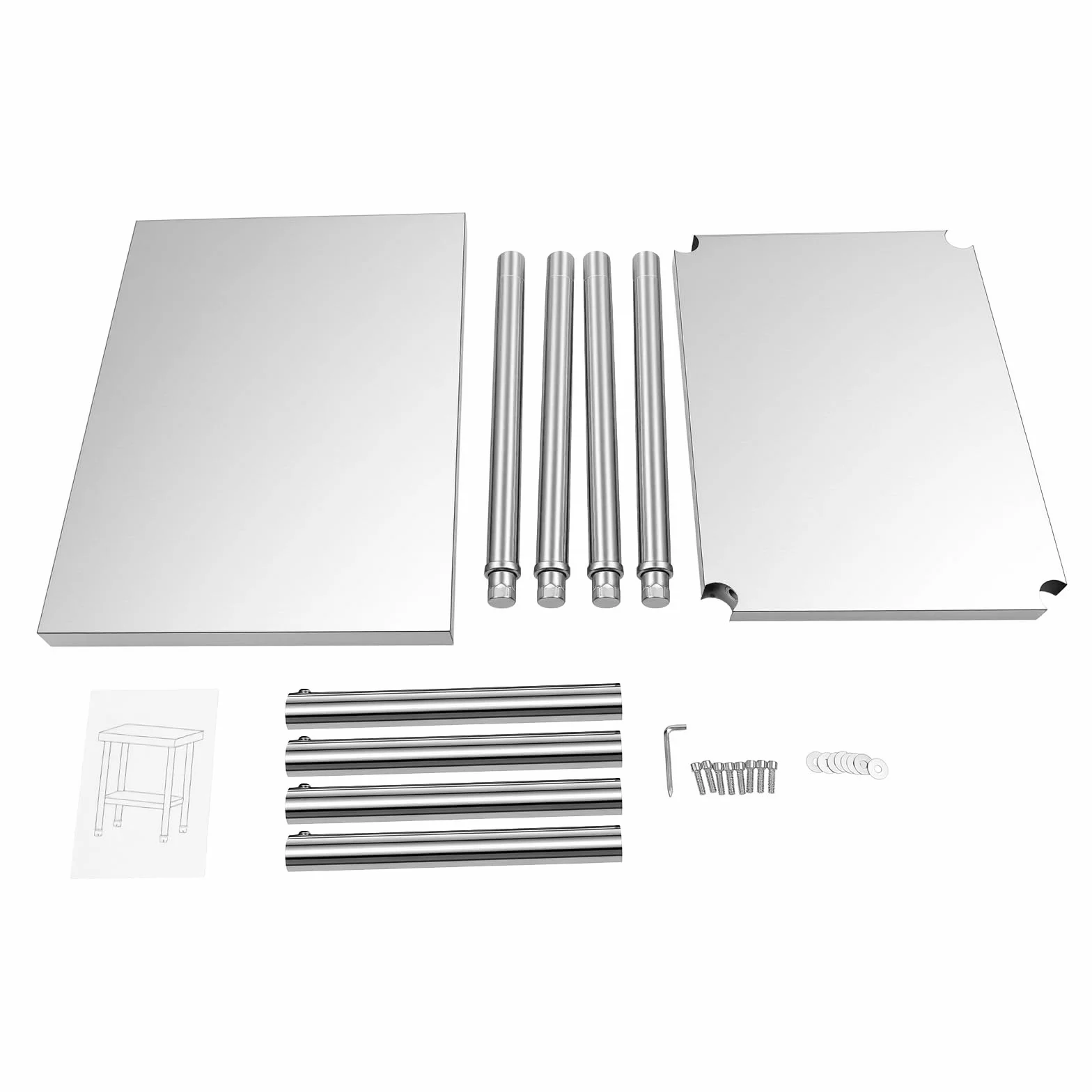 Mesa de Acero Inoxidable 60 x 45 cm con Ruedas - Mesa de Trabajo para Cocina