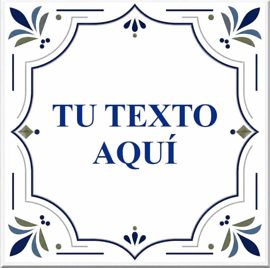 Azulejo de Cerámica Personalizado, 15 x 15 cm, 4 Modelos Disponibles, Estilo Decorativo con Texto