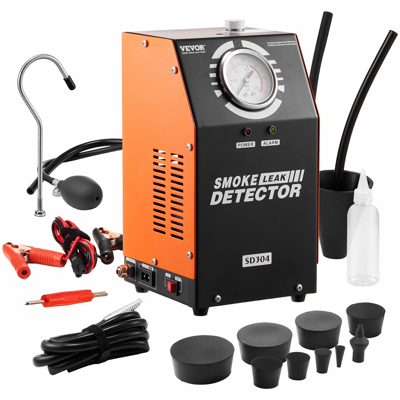 VEVOR Máquina Detectora de Fugas de Humo 8 L/min, Modo Aire, Detector Automóvil -20°C a 75°C 154x173x290 mm 19-23 PSI
