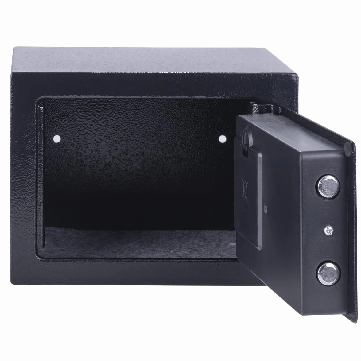 Caja fuerte digital DONAU TECH Mini 4,6L / 23 x 17 x 17 cm/Caja fuerte electrónica manual-digital pequeña para muebles/con contraseña digital y 2 llaves de seguridad/Negra