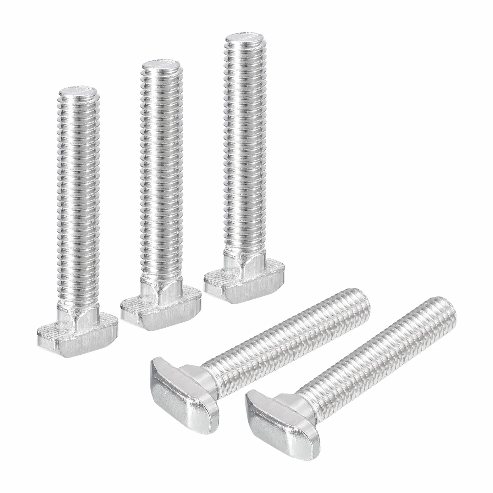 QUARKZMAN 30Pcs Pernos Ranura En T, M8 x 50mm Perno Cabeza Martillo Tornillo En T Espárrago Inserción Para Perfil Extrusión Aluminio Ranura En T Serie 4040, Acero Inoxidable 304, Plateado