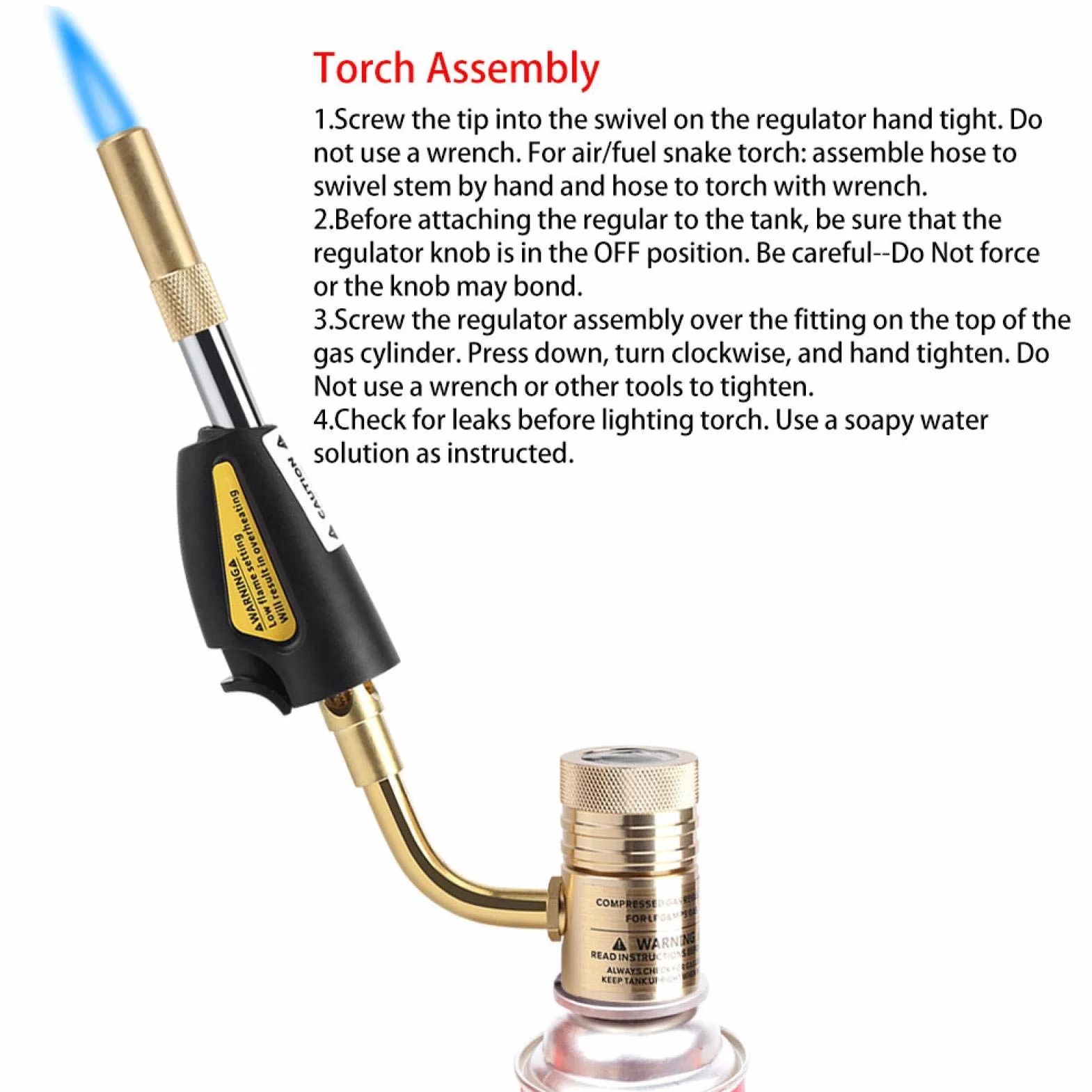 antorcha de Gas, Cabezal de Llama, Antorcha Turbo de Autoencendido, Soldadura Fuerte de Propano, Herramienta para Soldar y Fontanería, Aire Acondicionado