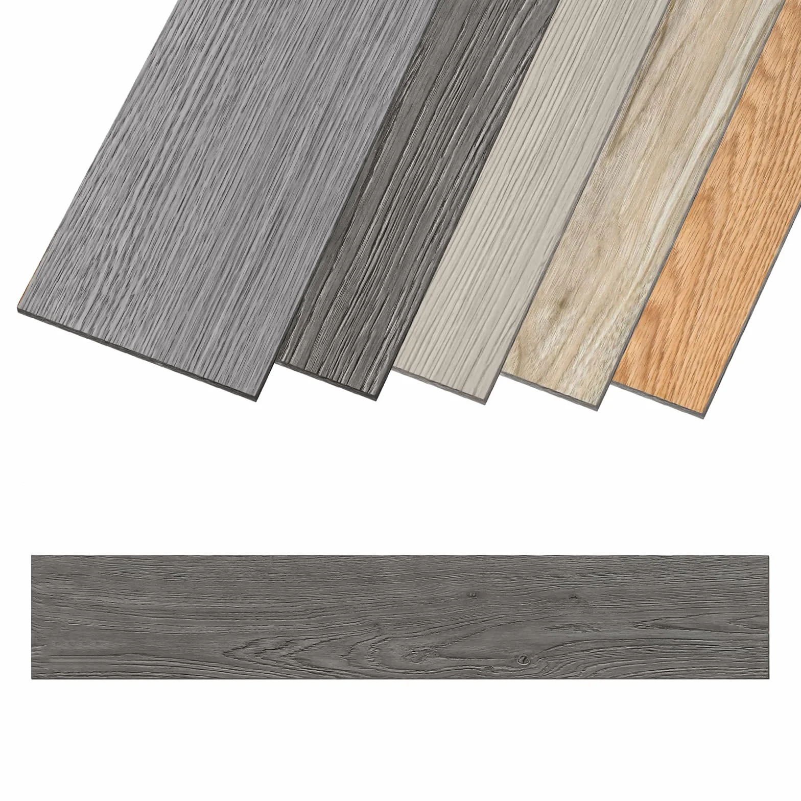 PVC Revestimiento de suelo de vinilo, laminado, antideslizante, resistente al agua, autoadhesivo, 2,51 m², 91,44 x 15,24 cm, espesor 2 mm (18 piezas, tipo B)