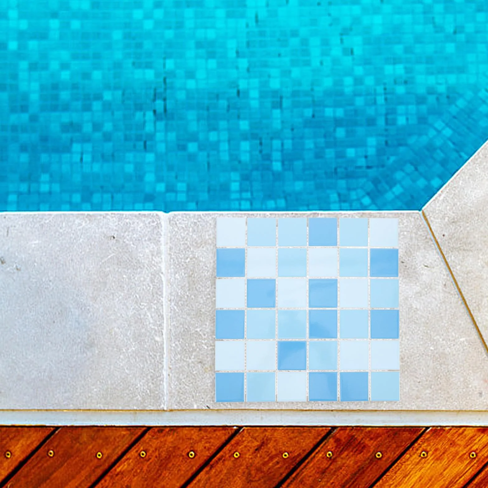 MAGICLULU Azulejos de Cerámica Cuadrados Azules para Piscina y Salpicadero, 36 Piezas para Múltiples Usos en Cocina y Baño