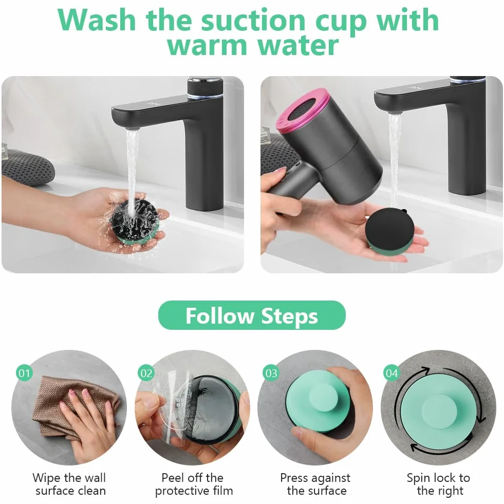 flintronic 2 Piezas Ganchos ventosa de Succión, Colgador Toalla baño, Gancho ventosa de Vacío, Pared sin Taladro Gancho de Pared para Colgar Llaves Abrigos Ropa Bolsos Ducha Acabado Cepillado, Verde