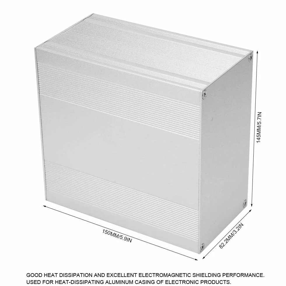 Caja de caja de aluminio Caja de caja de instrumentos de PCB de proyecto de placa de circuito electrónico DIY de plata para carcasa de aluminio de disipación de calor de productos electrónicos, 3,2 ×