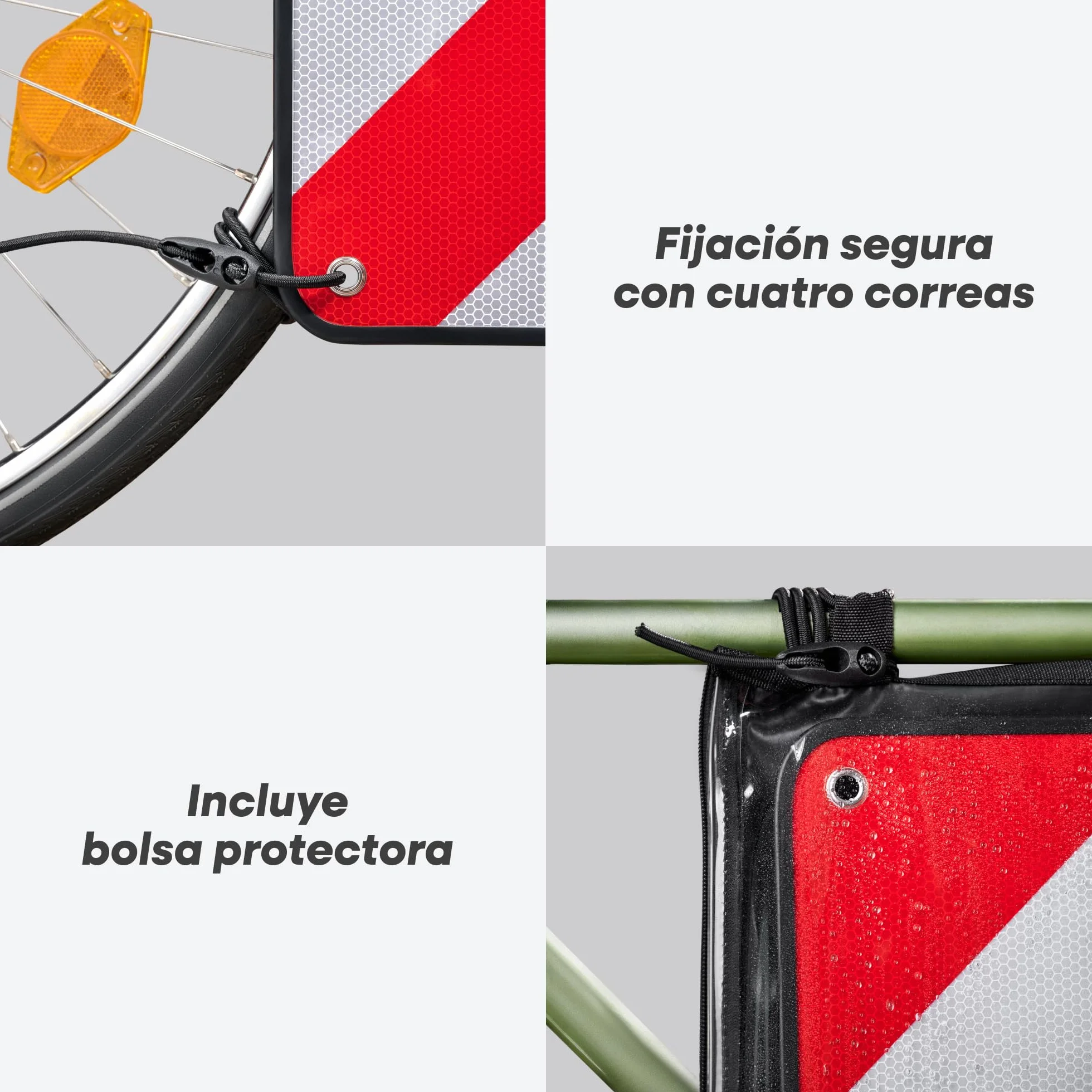 Prowiste Placa V20 Homologada – Señal V20 para portabicicletas – ECE R70 – Válida en Italia, España & Portugal – Aluminio Robusto – Montaje fácil con Correas & Bolsa (50×50 cm) | Aluminio robusto, fácil montaje con correas tensoras, incluye bolsa, señal d