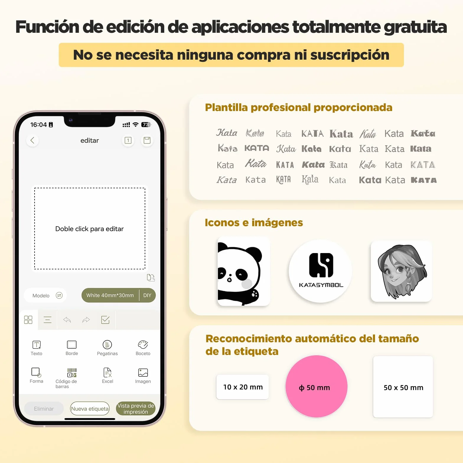 SUPVAN Etiquetadora T50M Pro Impermeable, Smart App 40+ Fuentes, 150+ Diseños, 700+ Iconos