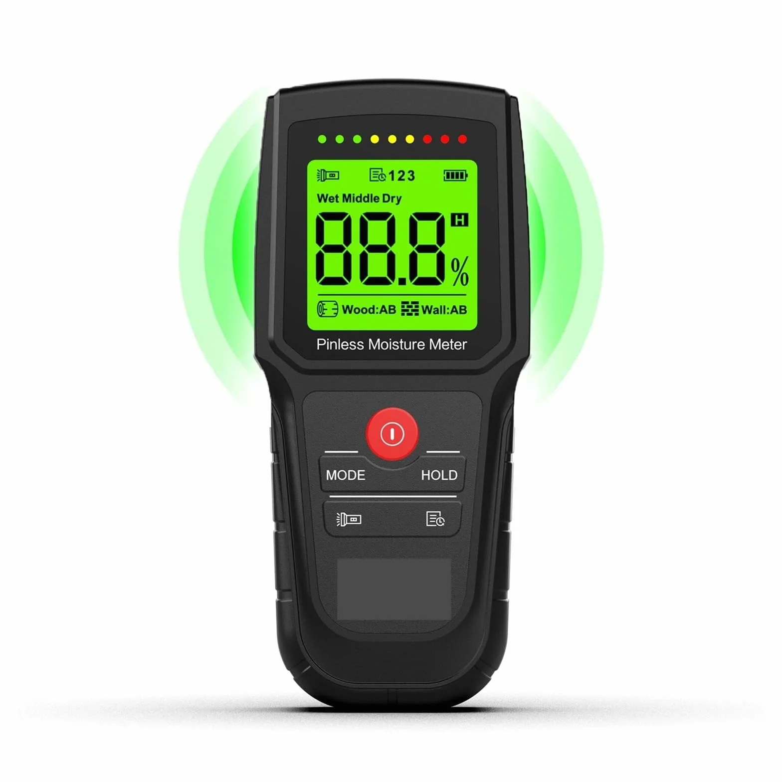 Medidor de Humedad, Higrómetro sin pines M80, medidor de humedad LCD Digital for madera/medidor de humedad for pared de edificio de hormigón, Detector de humedad de madera