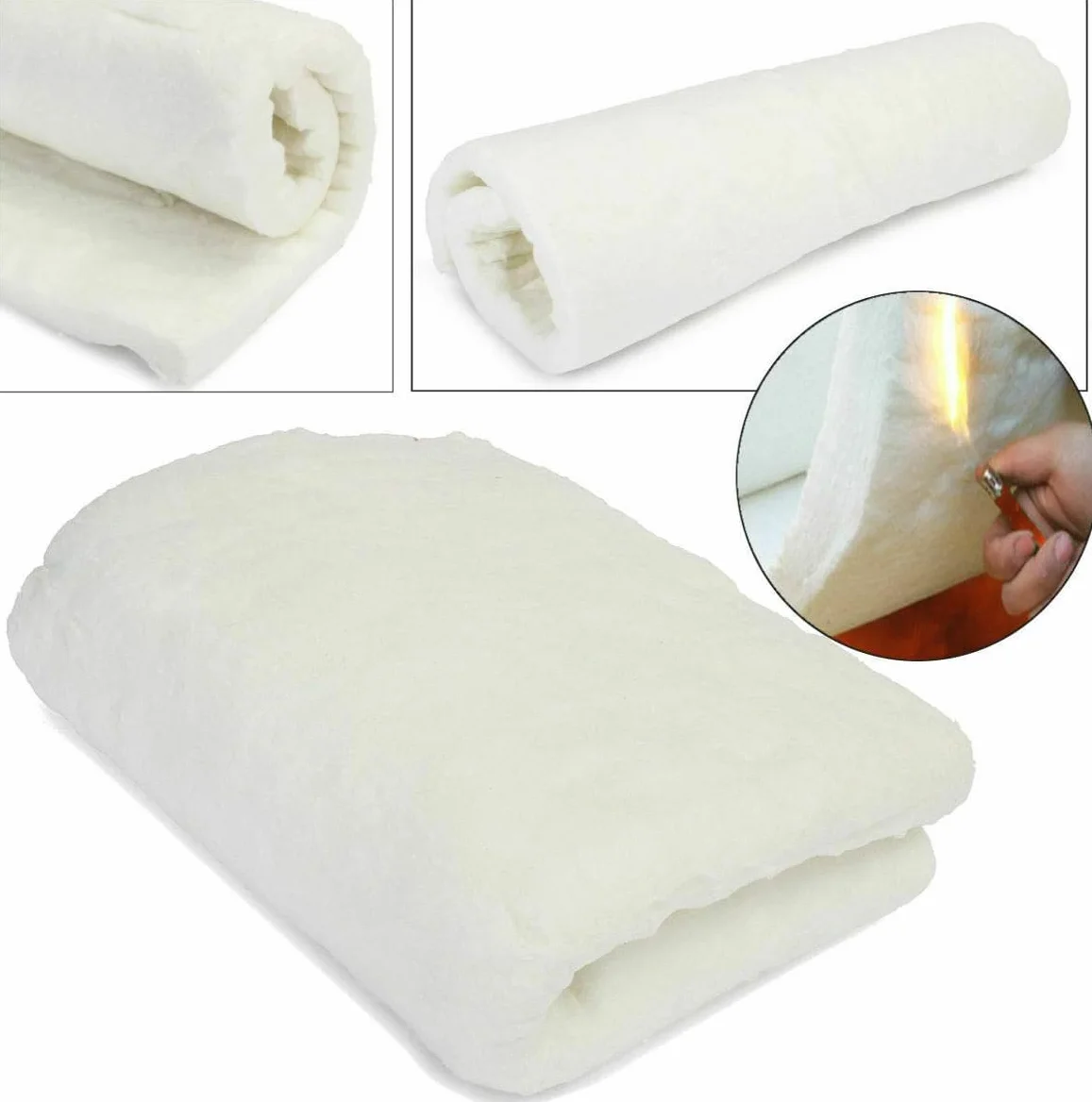 Manta de fibra de cerámica de silicato aislante de alta temperatura ignífuga (grosor: 10 mm)