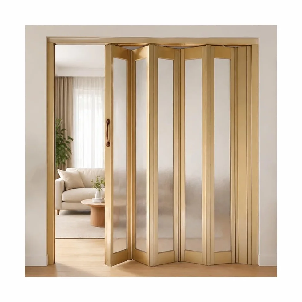 Puerta Plegable Tipo Acordeón, Corredera Interior Retráctil Con Tirado, Mampara Divisoria De Privacidad Que Ahorra Espacio Para Armarios, Cocinas(203x203.2cm(79.9x80in))