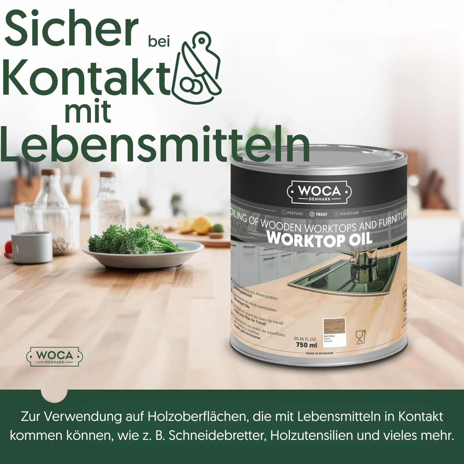Woca 527713AA - Aceite de encimera, 0,75 l, naturaleza