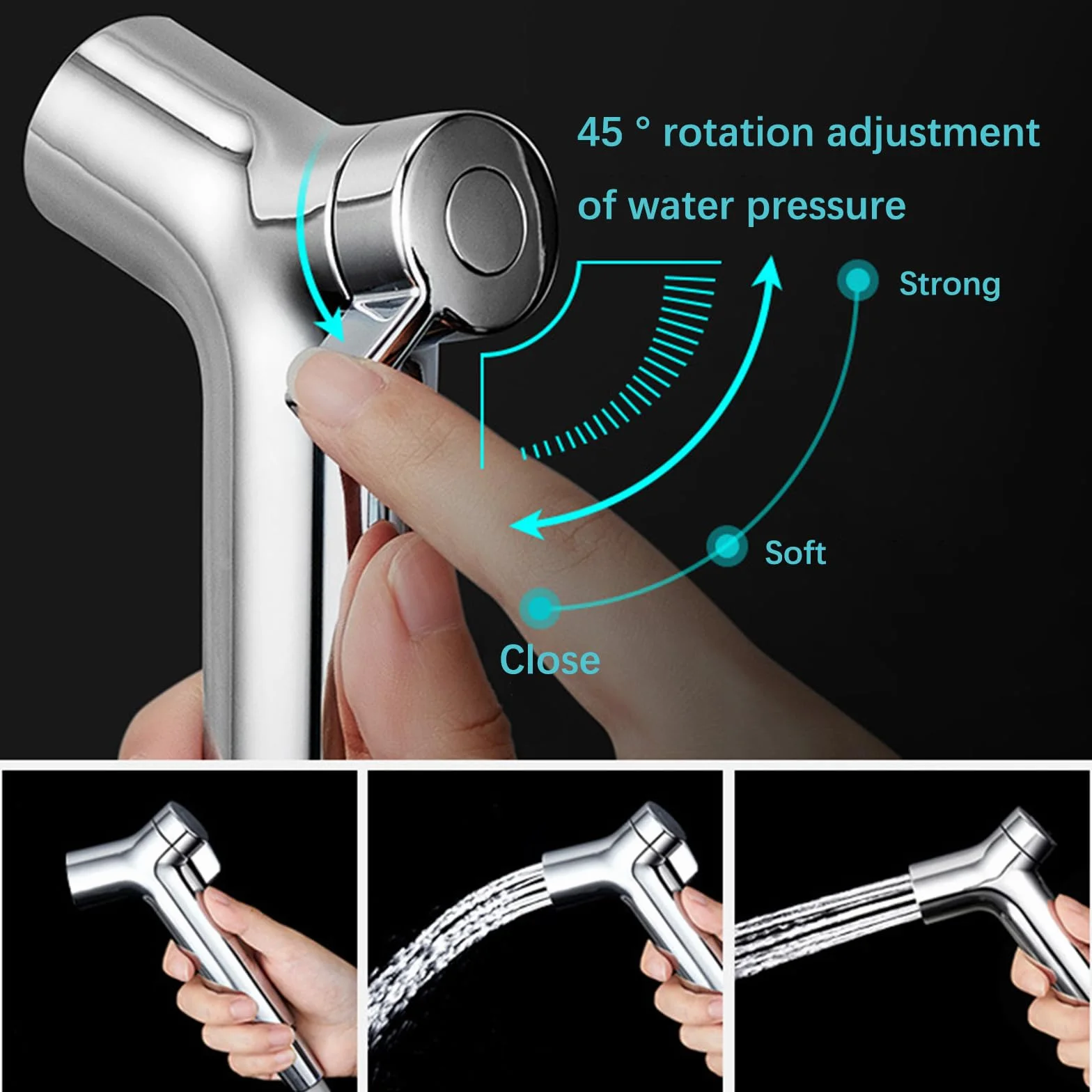 Pulverizador de Bidé de Mano Ajustable Portátil Kit Ducha de Bidet para Baño