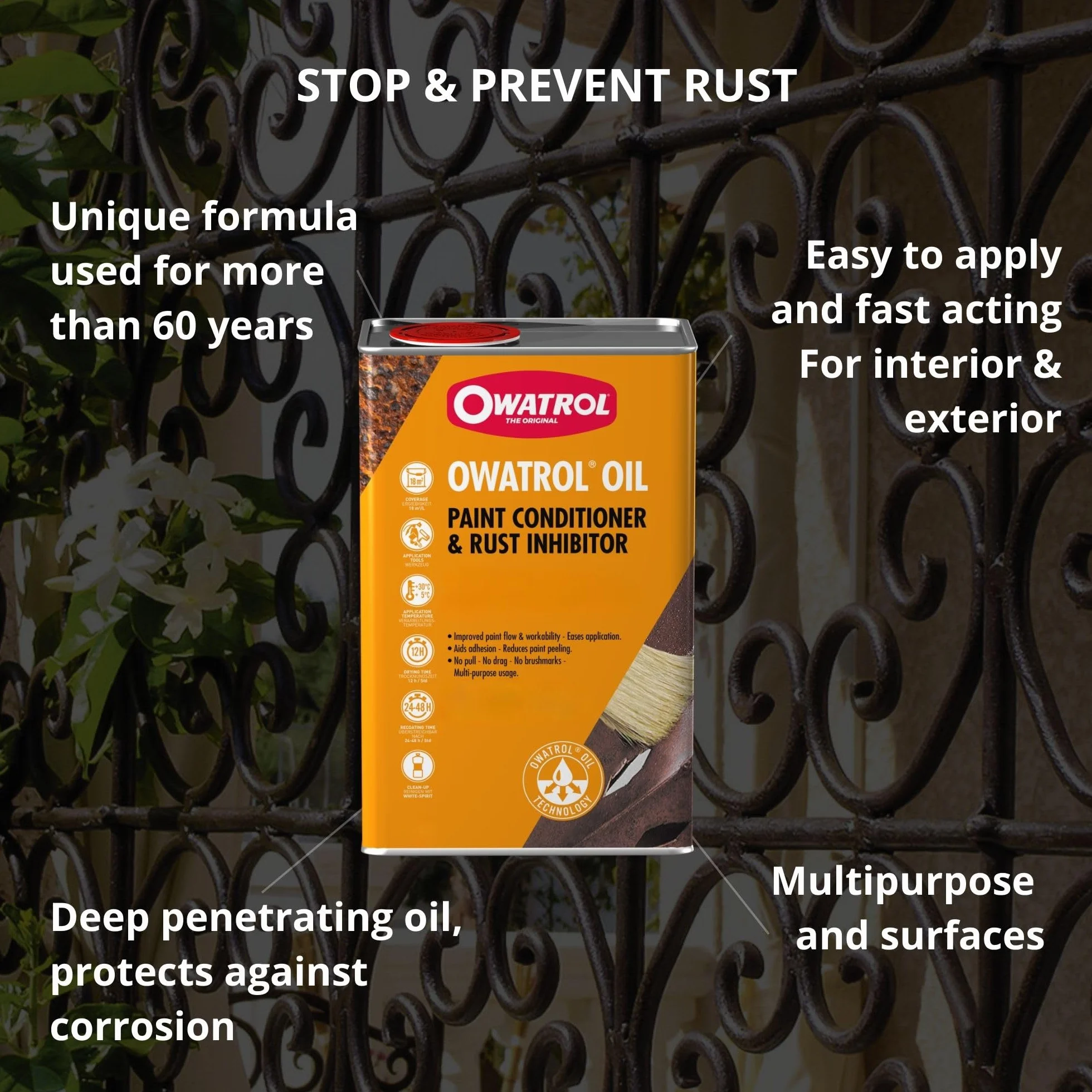 Owatrol 733 - Rust Rustol- multifunción/aditivo para pinturas 1 L