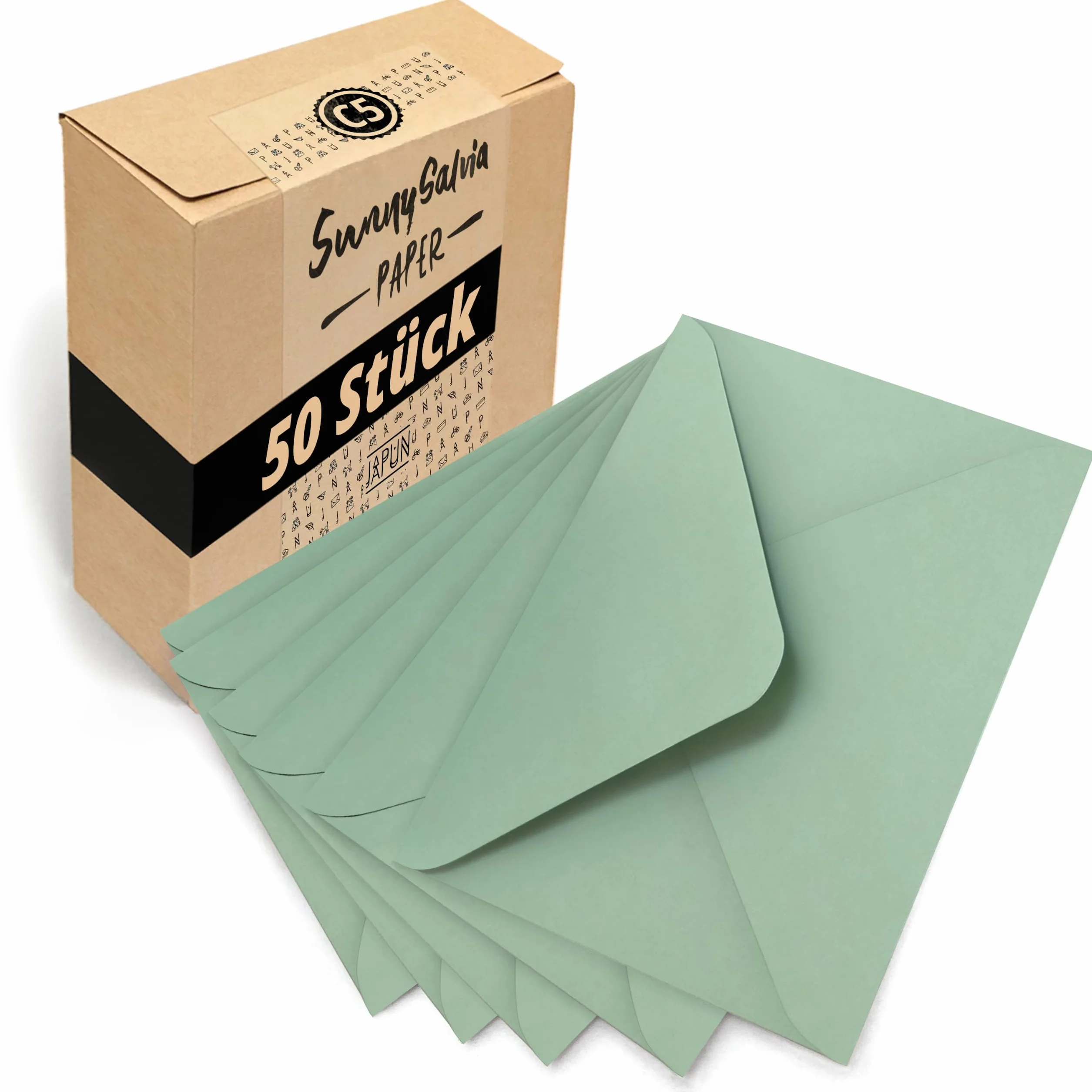 Sobres de Papel DIN C5 220x156 mm Verde 50 Piezas