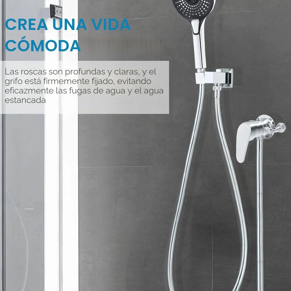Válvula mezcladora de ducha, grifo de ducha G1/2 pulgadas, válvula de cuerpo de baño, válvula de ángulo en T multifuncional, kit de grifo de ducha, sistema de mango de ducha