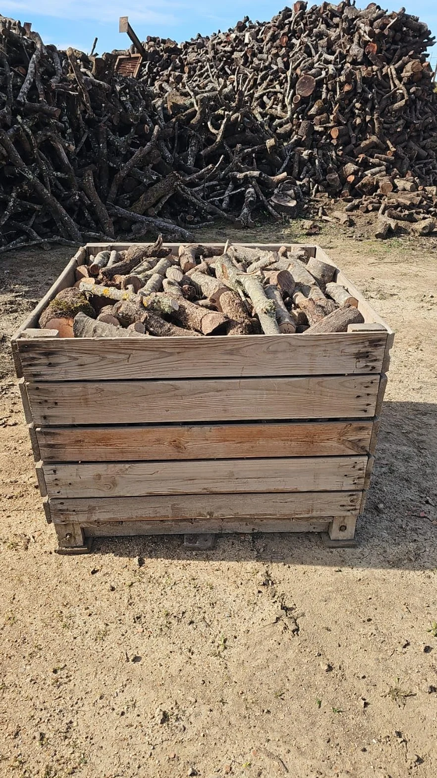 Cajón Leña de Encina 1200kg (3x400). Leña para Chimenea, Caldera y/o Estufa. Leñas de Las más duras Que Hay. Tiene una Larga consistencia y duración. Troncos medianos. Leñas Encina.
