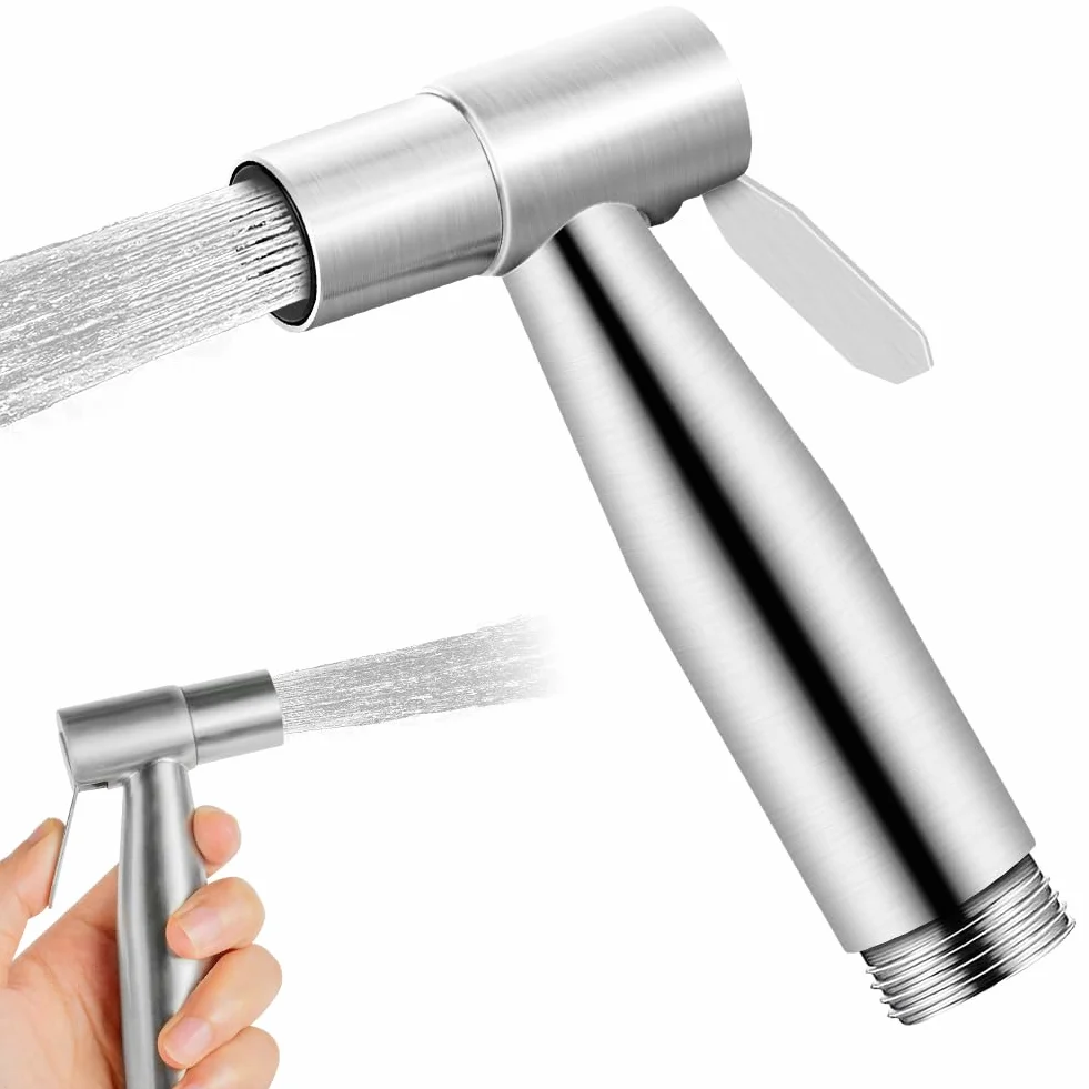 HOTUT Pulverizador para bidé de mano, Grifo WC de mano, Ducha Bidet Acero Inoxidable, Limpieza Inodoro