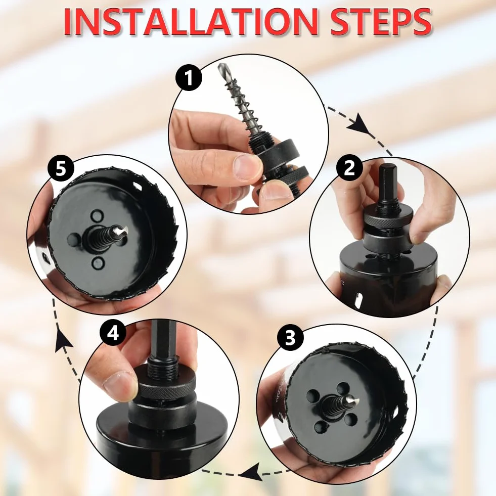 Flintronic Sierras de Corona 68mm, Sierra de Corona Bimetálica de 68mm, M42 HSS Bi-Metal Coronas Perforadoras, con Adaptador y Broca Piloto, para Metal Aluminio Madera PVC Plástico, Negro
