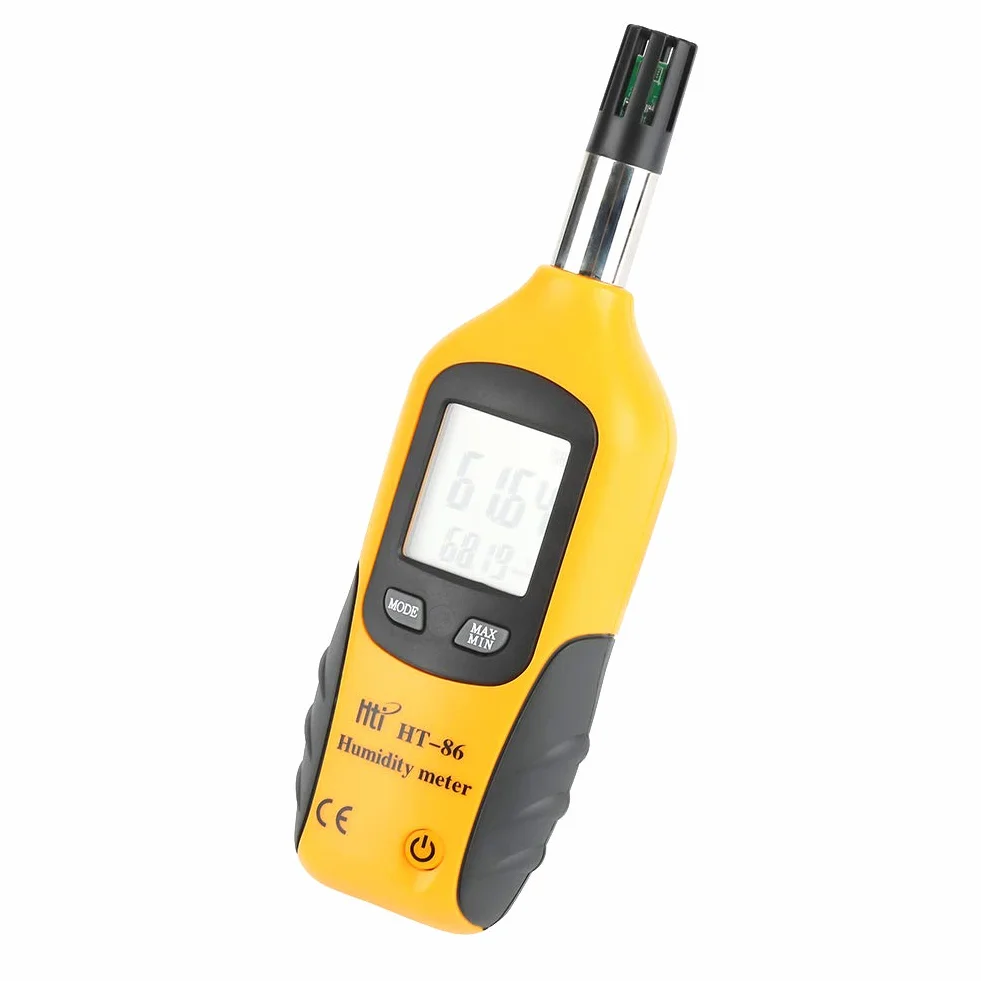 HT-86 Medidor Digital de Humedad y Temperatura. Termómetro e higrómetro multifunción, con Bulbo húmedo/Punto de rocío, para Uso Diario e Industray