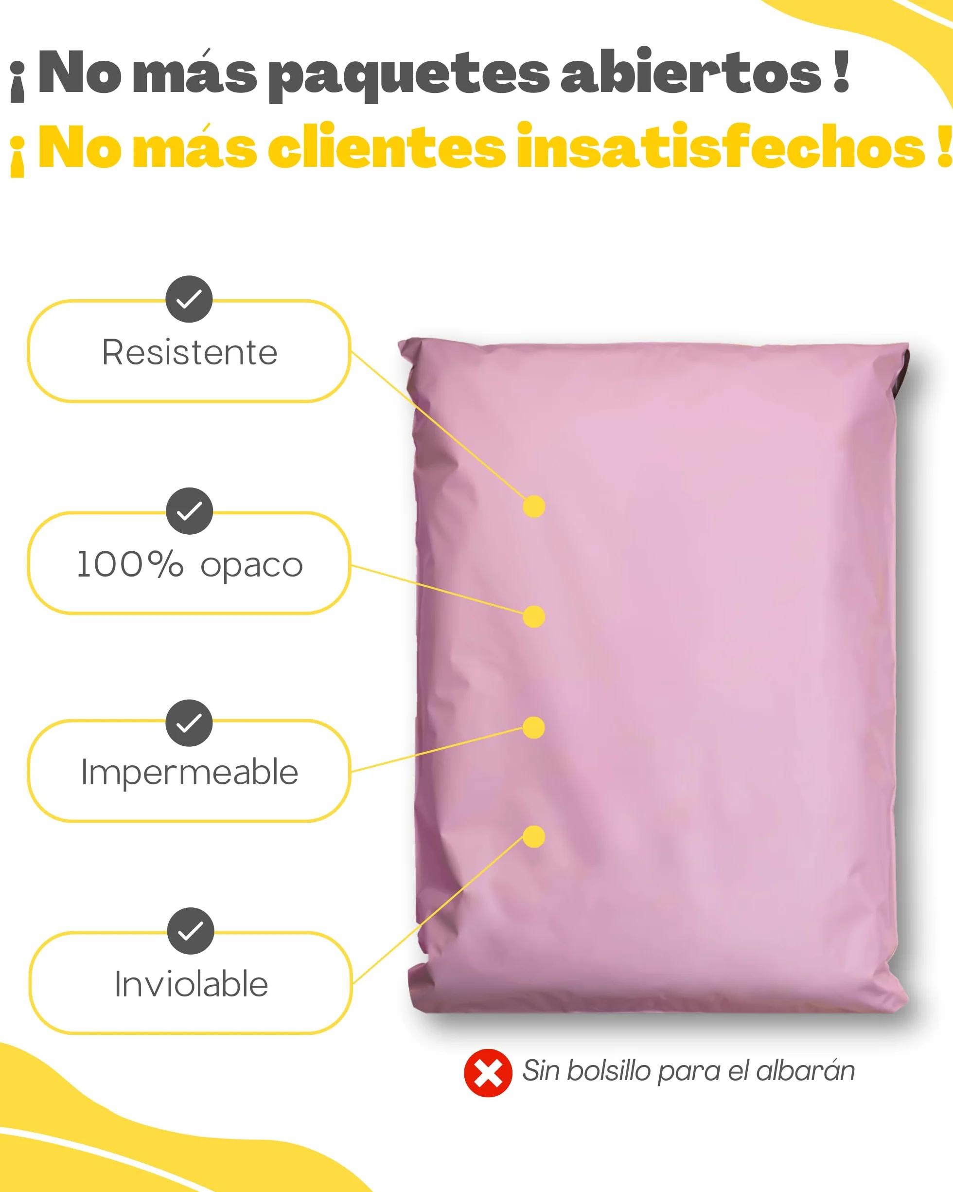 Sobres para envíos de ropa Tamaño M 25x35cm Opaco Ultra-Resistente Impermeable Plástico
