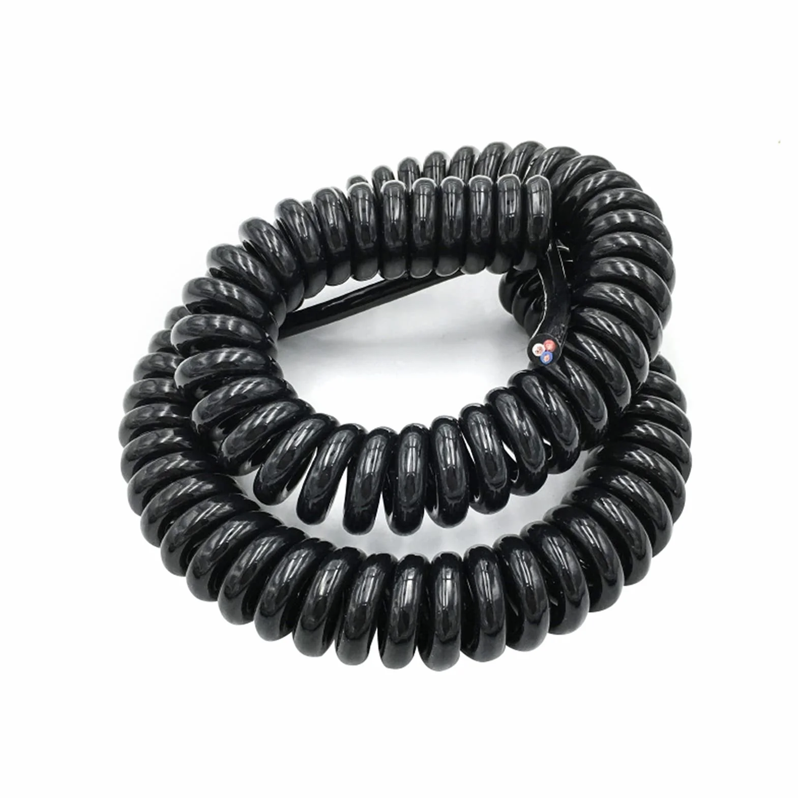 Cable telescópico en espiral, cable negro de múltiples núcleos 2/3/4/6/8, puede extender los cables de tracción, pasadores de cable en espiral con resorte, cable de alimentación de 0,2 mm a