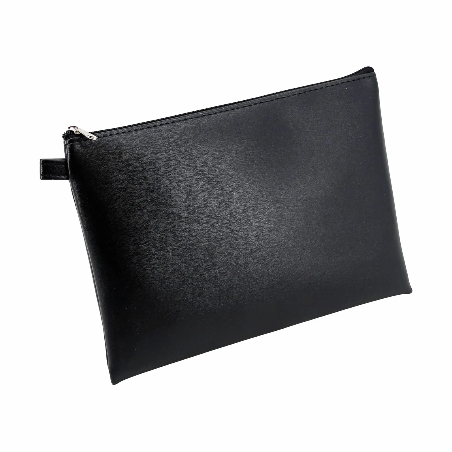 Alassio Bolsa para billetes de banco piel cierre de cremallera 23 x 16 cm negro