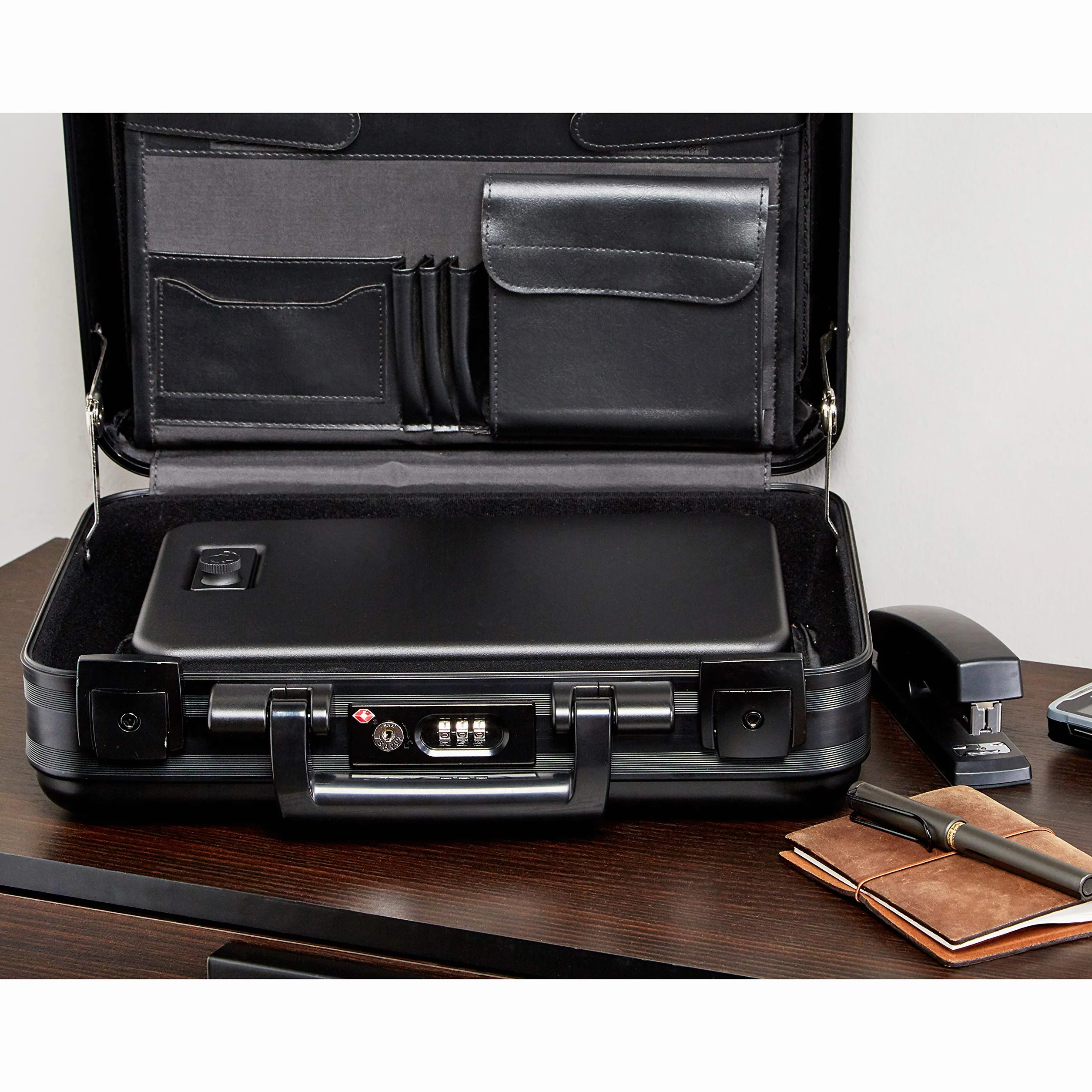 Amazon Basics Caja de Seguridad portátil con Cerradura de combinación para Documentos y Joyas, XXL, Color Negro