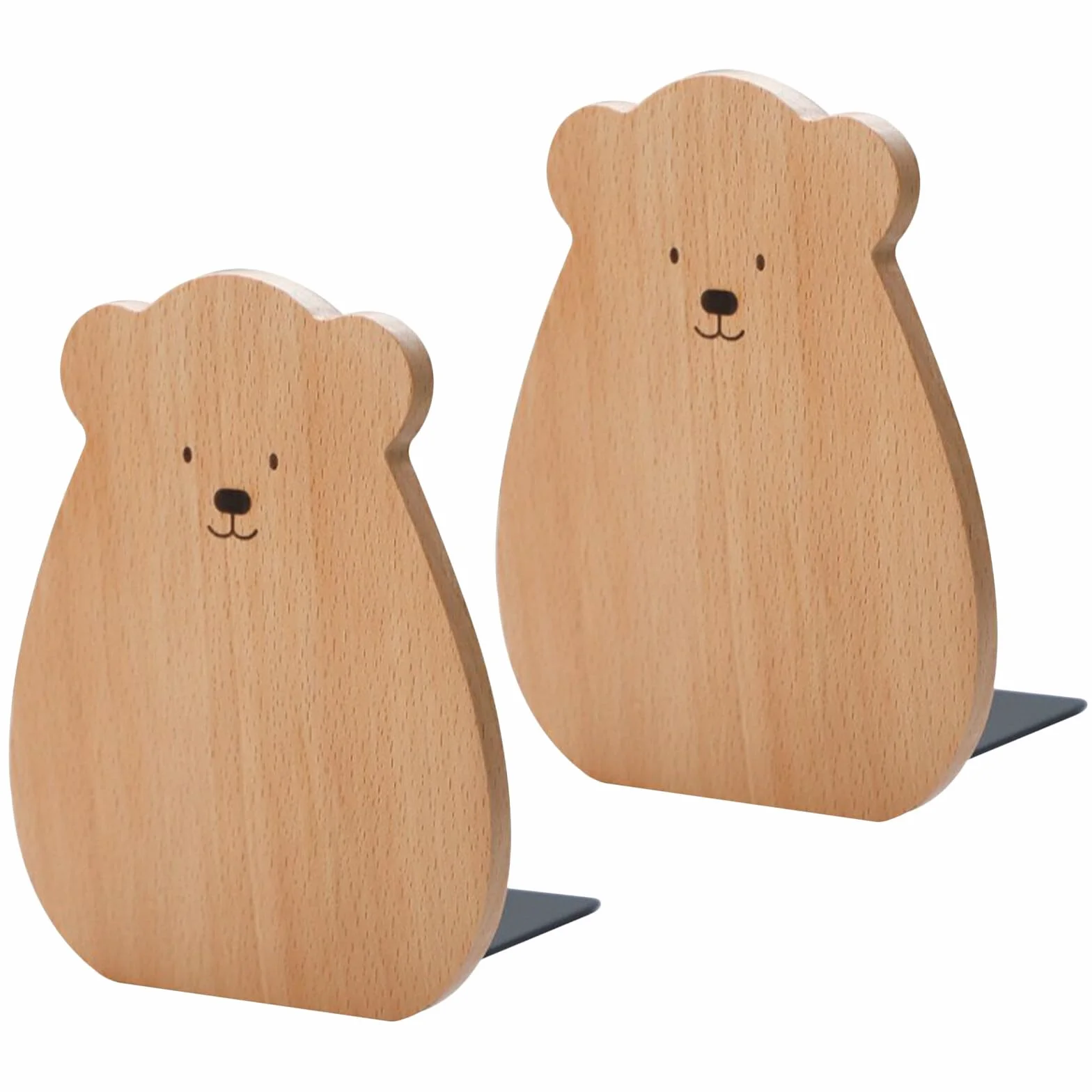 Sujetalibros de Madera de Haya 12x15 cm Antideslizantes para Estantes