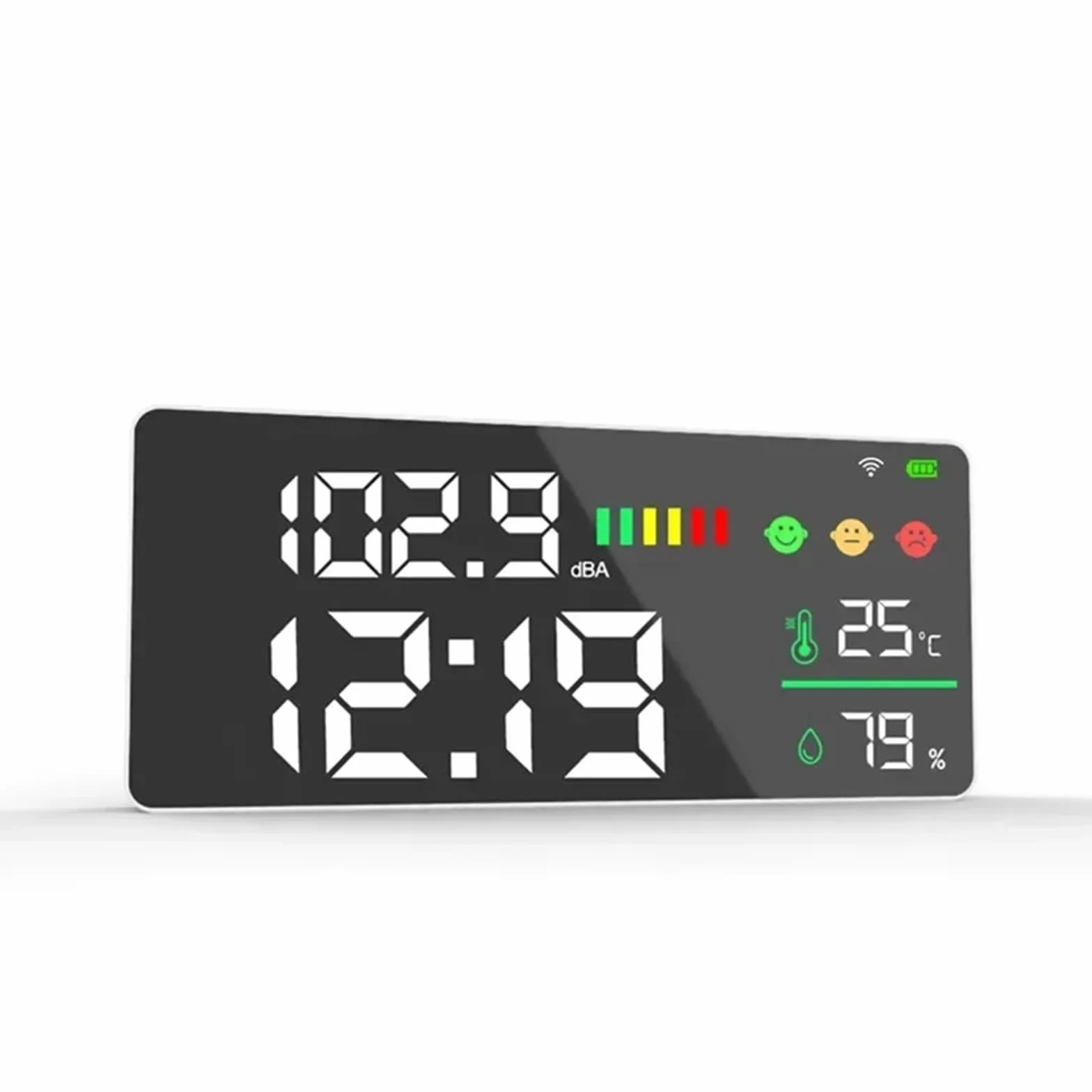 Detector de ruido WIFI Tuya con monitor de decibelios, sensor de temperatura y humedad, pantalla LED