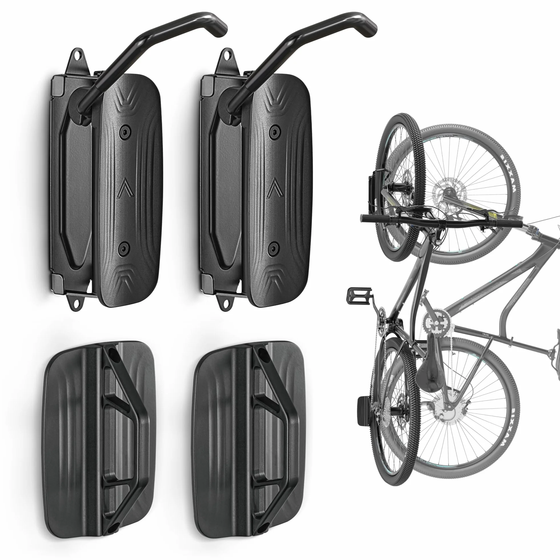 monTEK Soporte Bicicleta Pared Giratorio, Colgador Bicicleta para Garaje, Soporte Vertical para Bicicletas MTB y Carretera, Ahorra Espacio