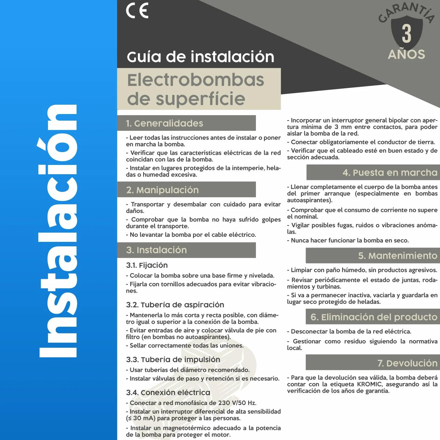 Bomba de Agua Periférica 0.5 Cv 230 V 2000 l/h Hierro Fundido Fluvia