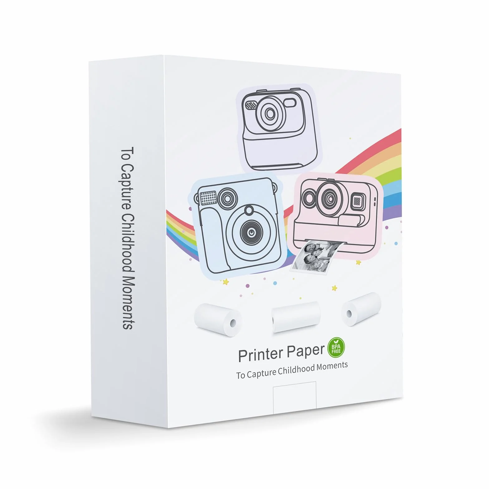 Papel de Impresión Para Cámara Infantil,Impresora para Cámara Portátil de Impresión Instantánea para Niños, Papel Impresora Termica (Blanco-12)