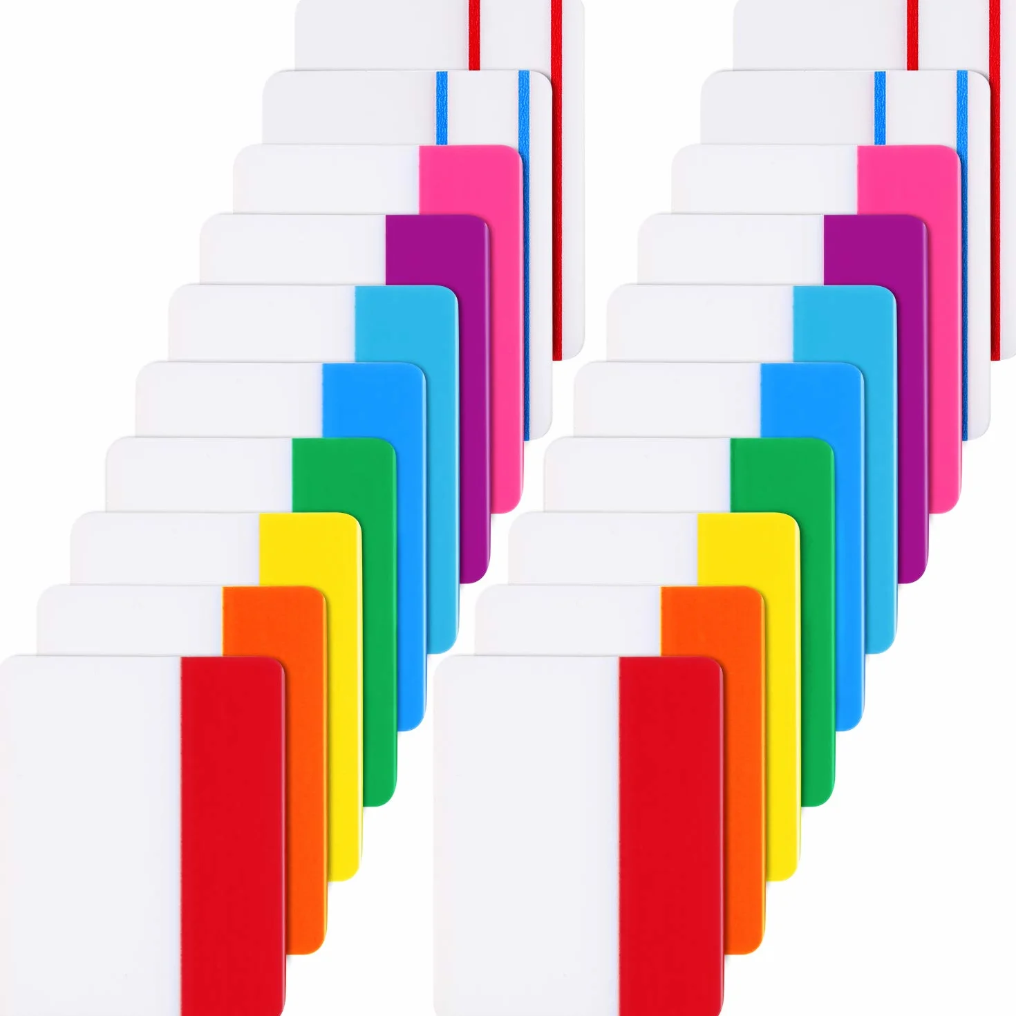 400 Piezas de Índice Adhesivas de 2 Pulgadas Etiquetas Adhesivas Banderas de Archivo Grabable y Reposicionable para Marcador de Página o Libro Escribir Notas Clasificar Archivos, 20 Juegos 10 Colores